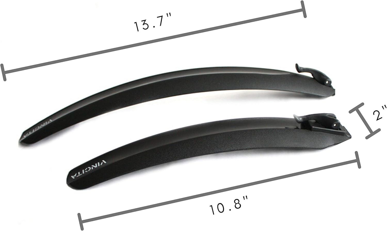 Vincita Folding Bike Mudguard Fender Set Include Front and Rear for Small Wheel, BMX, 20" Bicycles - Black Color, Quick Release, Easy to Install - Clip on Bike Fenders - Bicycle Accessories image number 5