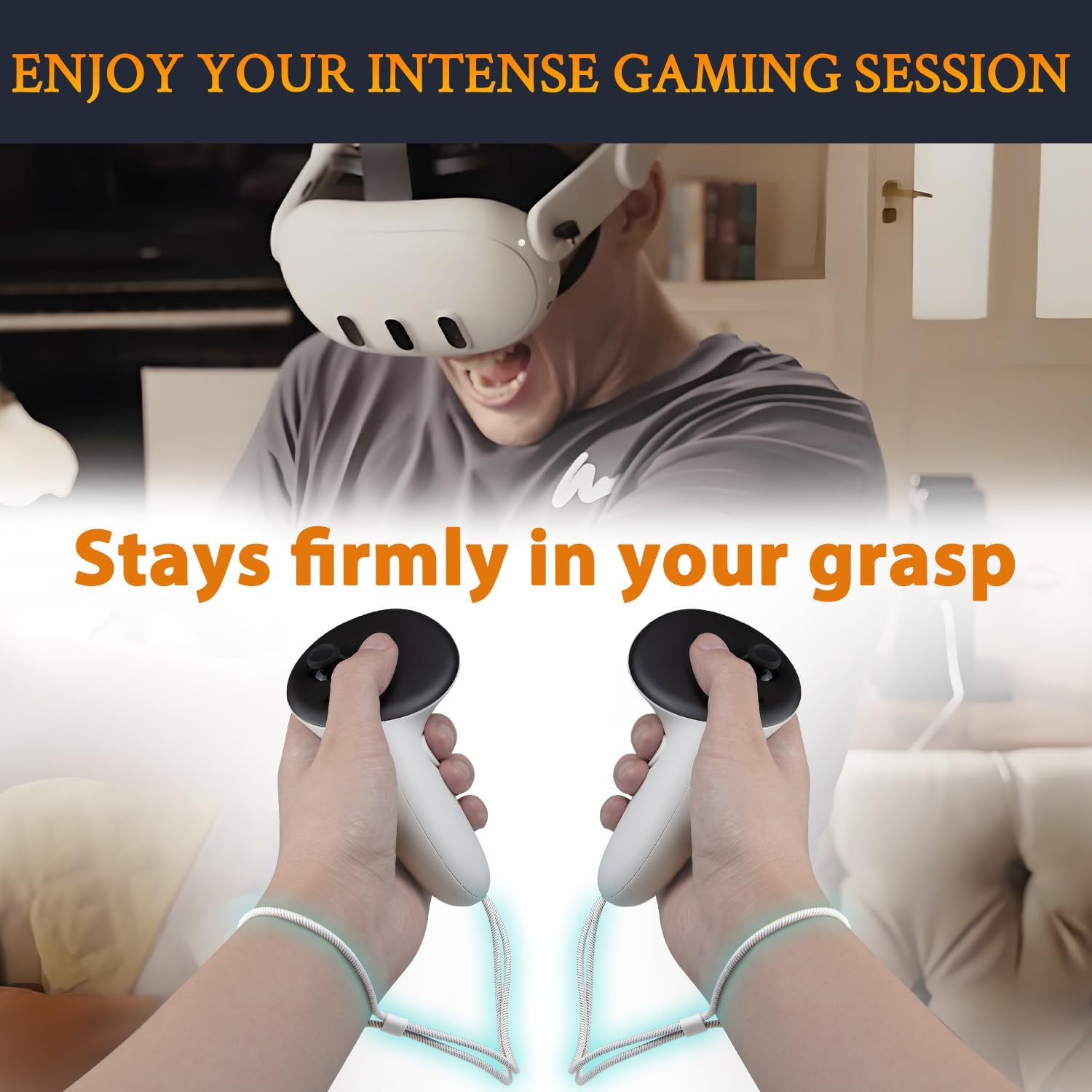 SOULWIT 1 Pair Upgraded Replacement Wrist Straps for Oculus Quest3/Quest 3, Durable & Adjustable Controller Hand Straps for Meta Quest3S/Quest 3S, Easy DIY Installation - White image number 3