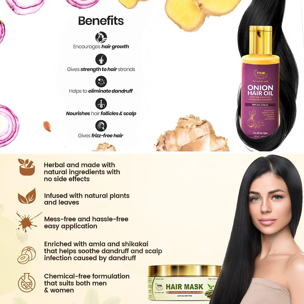 TNW-THE NATURAL WASH Amla Hair Mask + Onion Hair Oil with Natural Ingredients image number 2