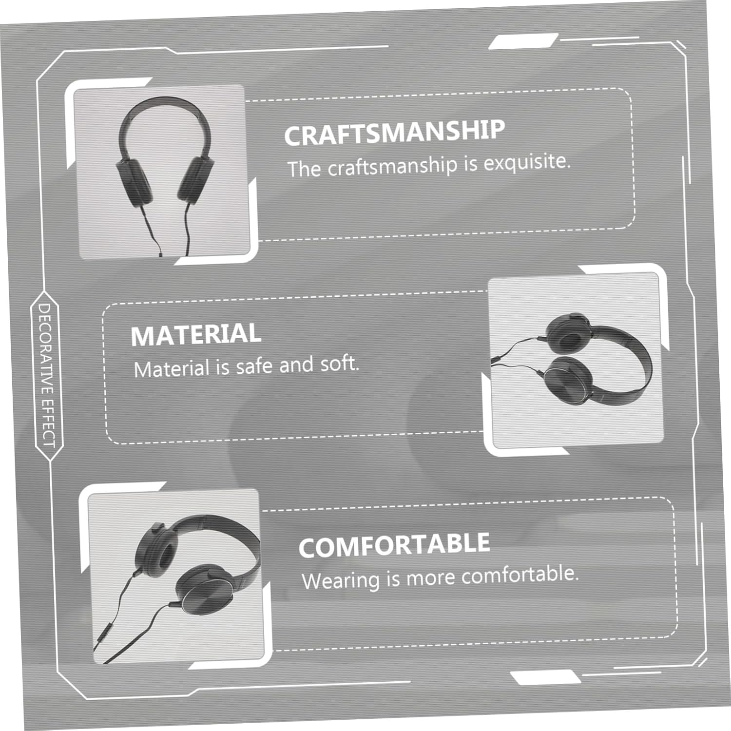 Tofficu Wired Headset with Microphone, Stereo Head-Mounted Headphone for Desktop Computer, Black On-Ear Music Headphone Suitable for Gaming and Online Communication image number 6