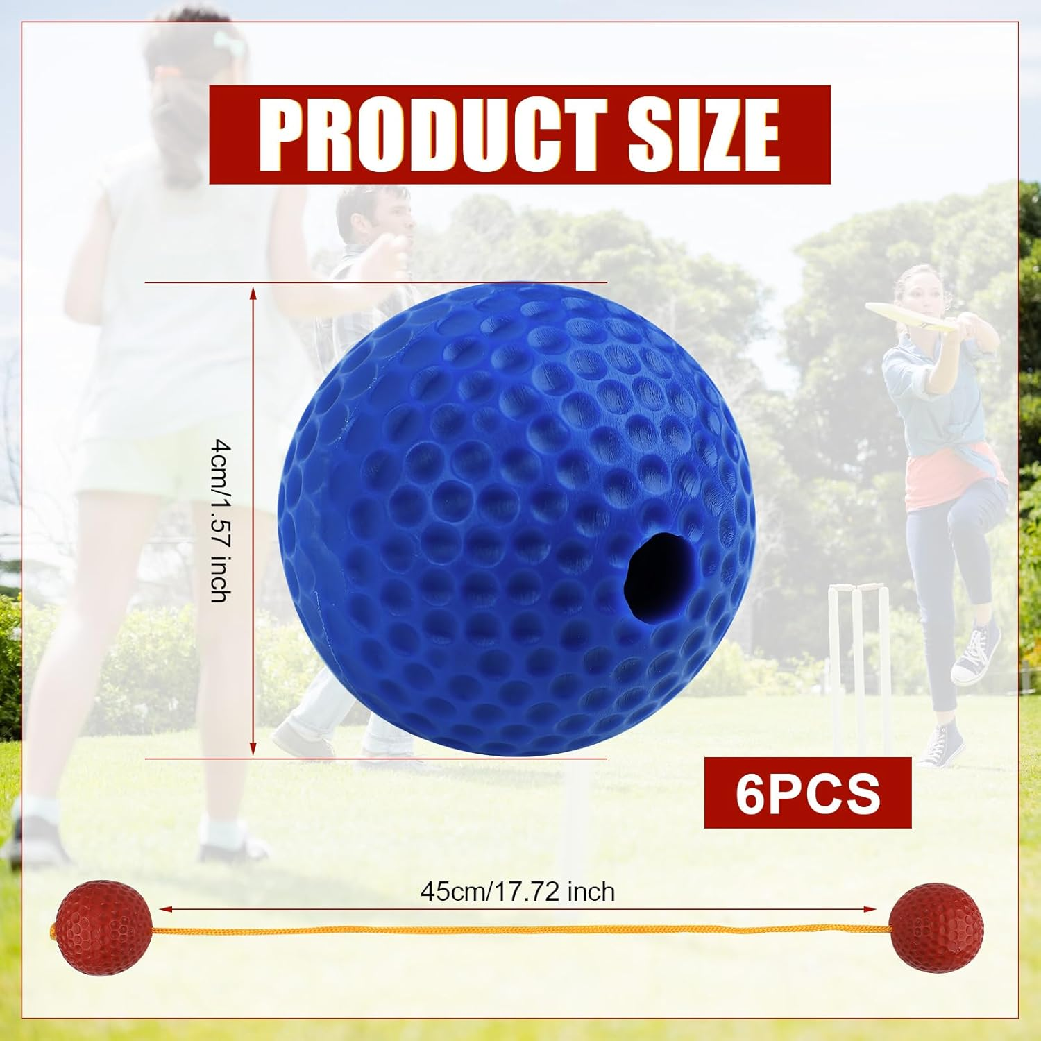 PEUTIER 6 Packs Ladder Ball Replacement, Ladder Ball Toss Game Ladderball Throwing Ball Tournament-Style Balls Accessories for Sports Game Toss Match (Red&Blue) image number 6