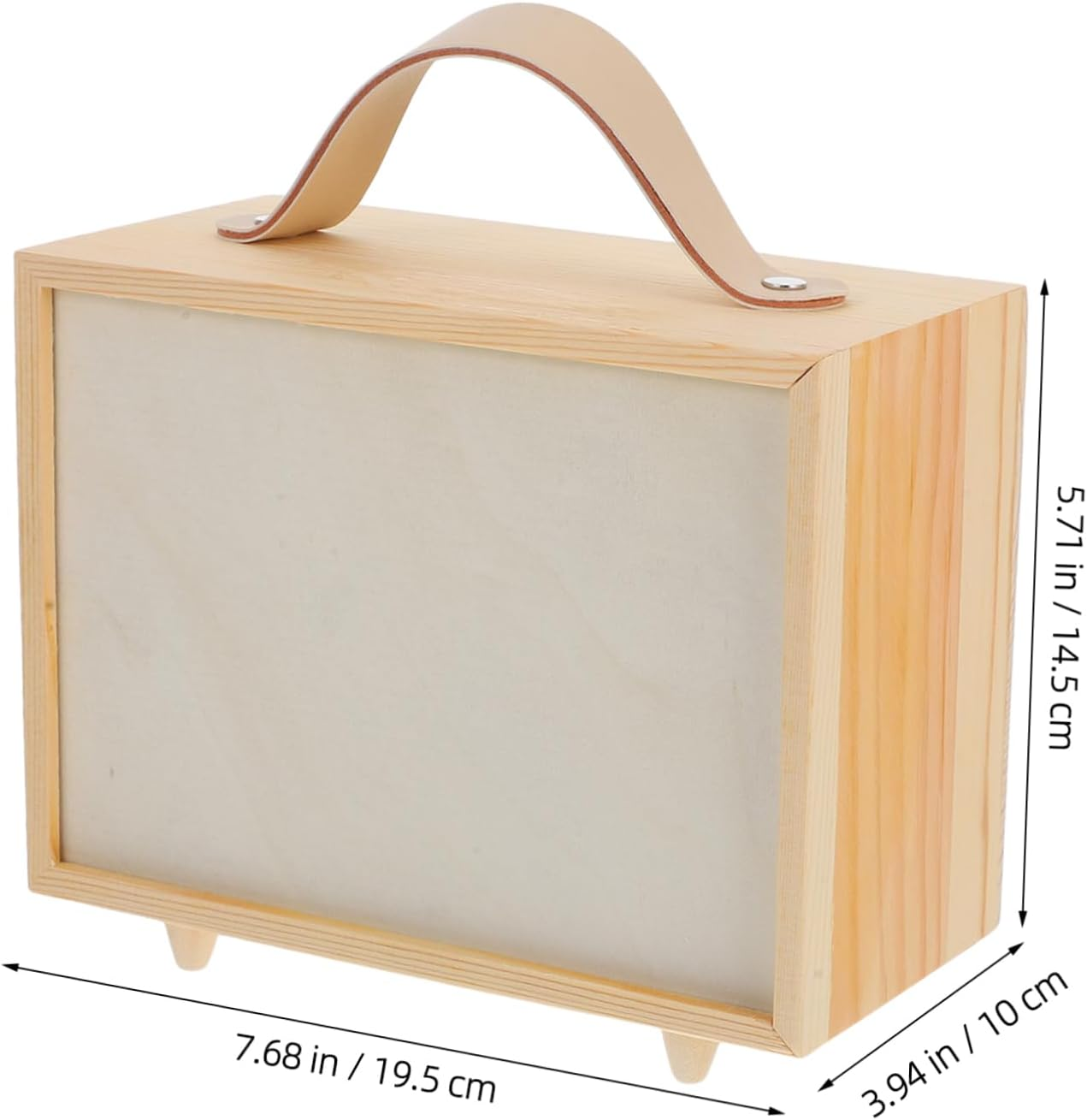 Rustic Wooden Keepsake Box with Portable Handle Unfinished Storage Container for Dolls Chocolates and Party Favors DIY Craft for Weddings and Special Events image number 6