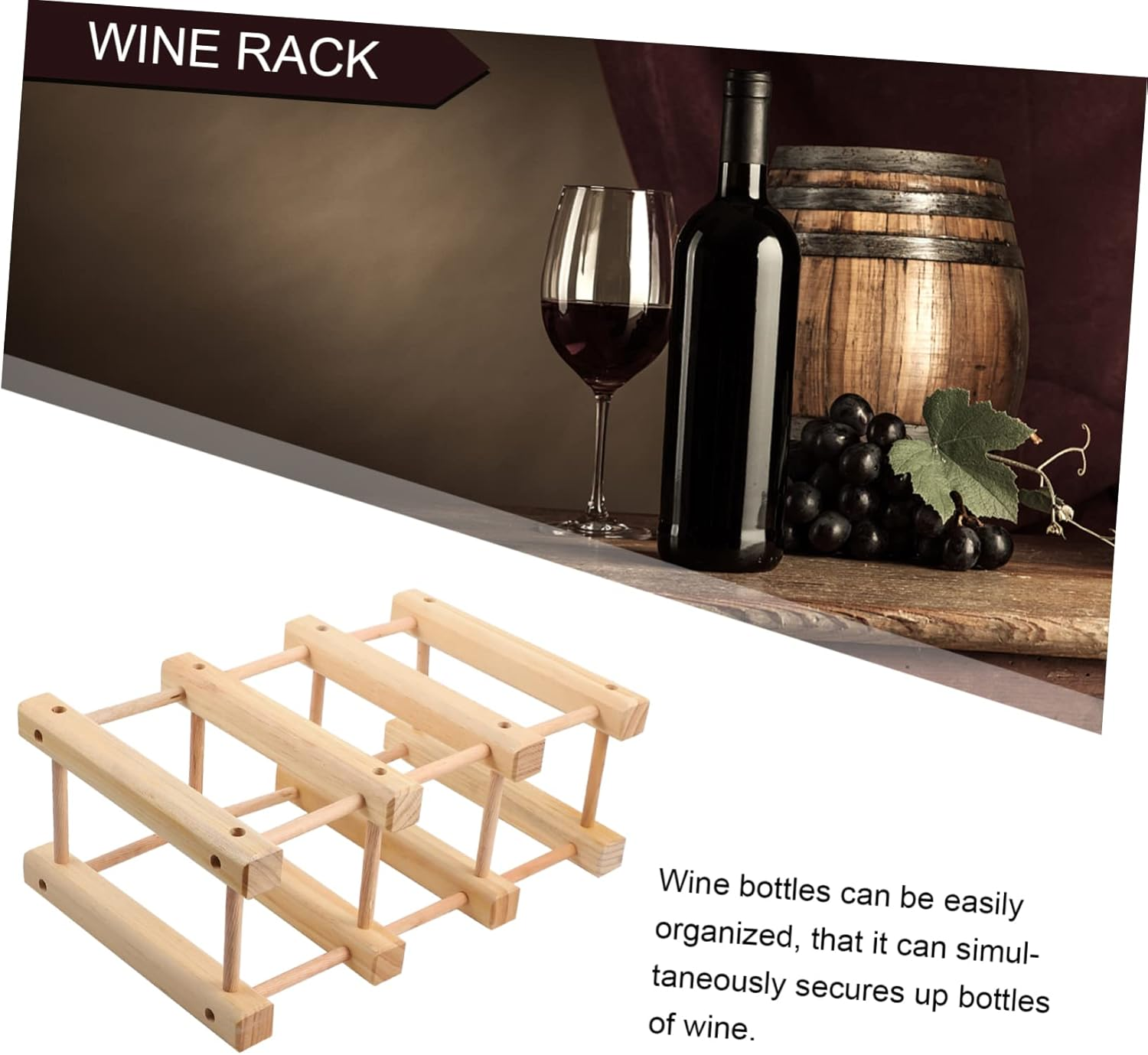 KICHOUSE Solid Wood Wine Bottle Rack Home DIY Wine Storage Rack Wooden Holders for Kitchen Shelf Bottle Display for Kitchen Storage Organisation Pantry