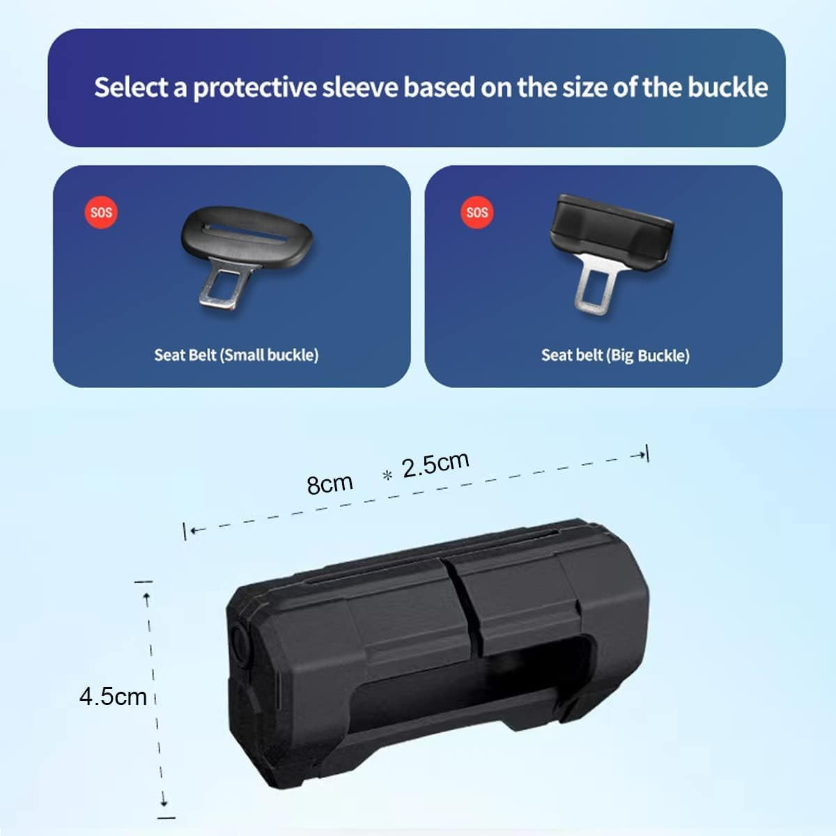 Car Universal Seat Belt Clips Cover,Seat Belt Buckle Protector for Car, Anti-Scratch Silicon Seat Belt Buckle Protector (Red, Large Size) image number 1