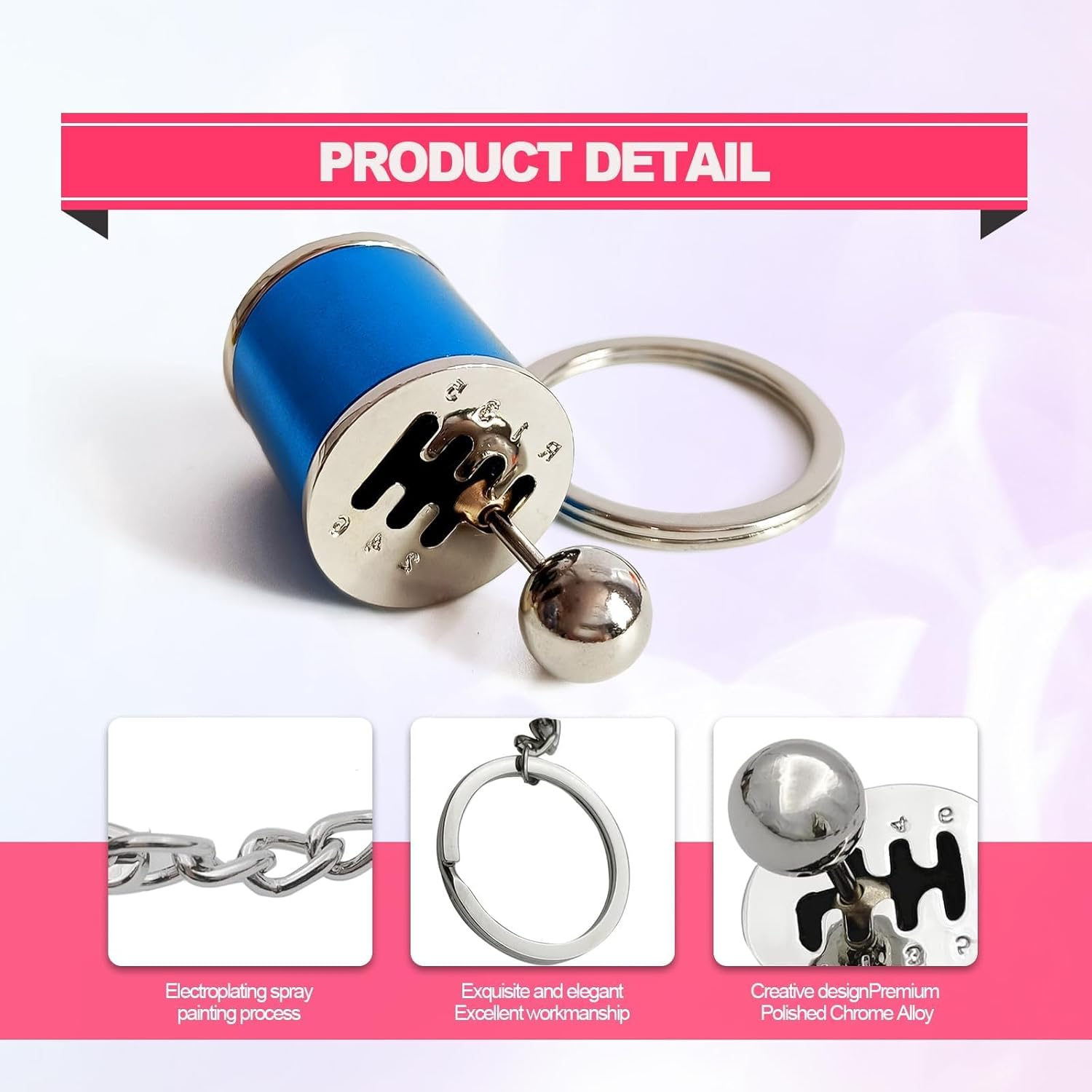 Box Keychain 6 Speed Manual Transmission Shift Lever Keyring Mini Car Gear Shift Stick Knob Keyring Manual Transmission Gearbox Key Chain Creative Car Key Fob Keychain Accessories image number 4