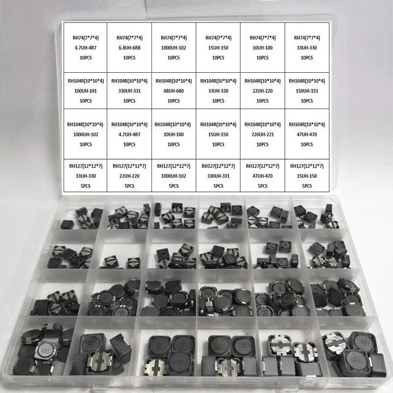 205 PCS/LOT 24 Kinds SMD Power Inductor RH74 RH127 CDRH104R 10Uh 22Uh 33Uh 220 330 331 10 * 10 * 4Mm Shielded Winding (Resistance : 24Kinds-3.3Uh-6.8Uh) image number 1
