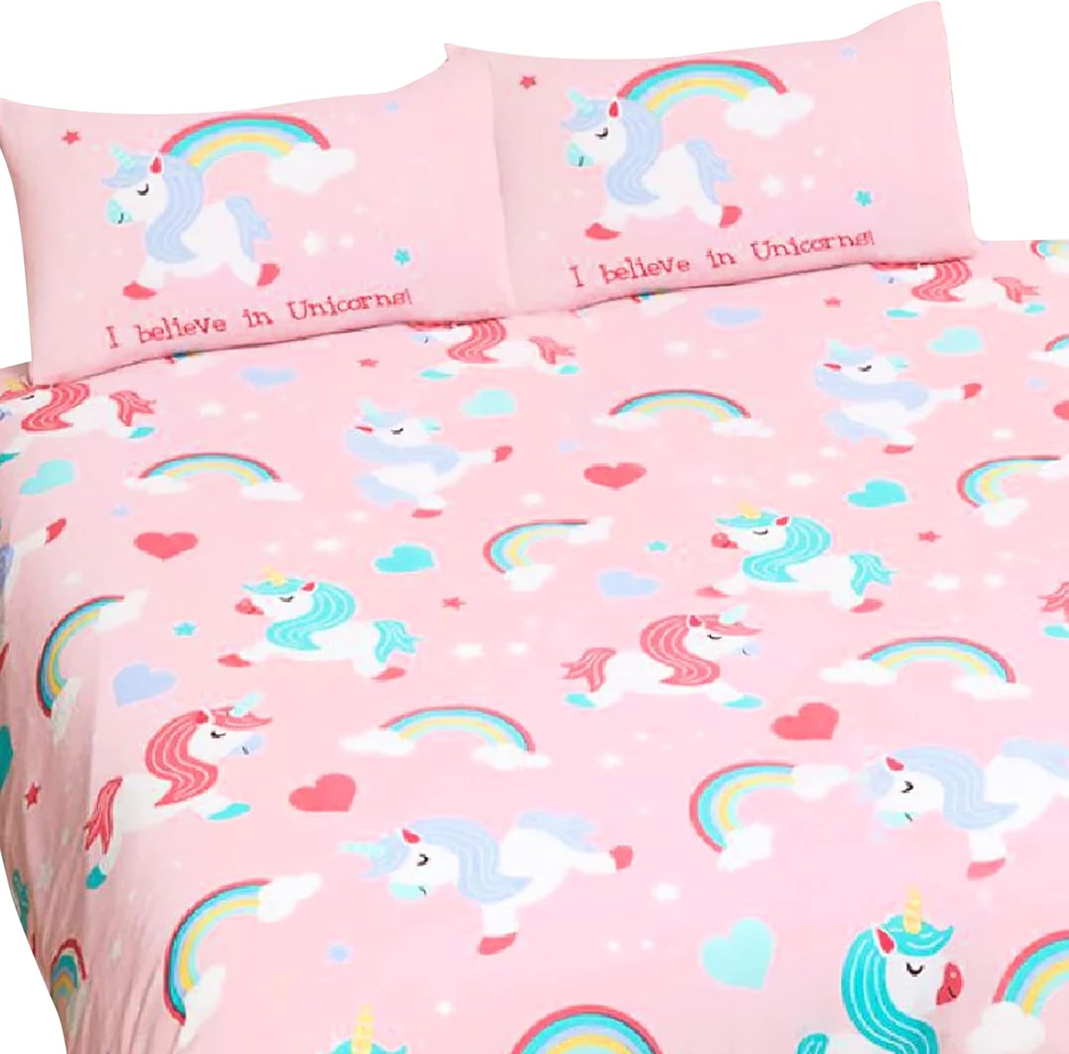 I Believe in Unicorns Double Duvet/Doona Cover and Pillowcase Set image number 1