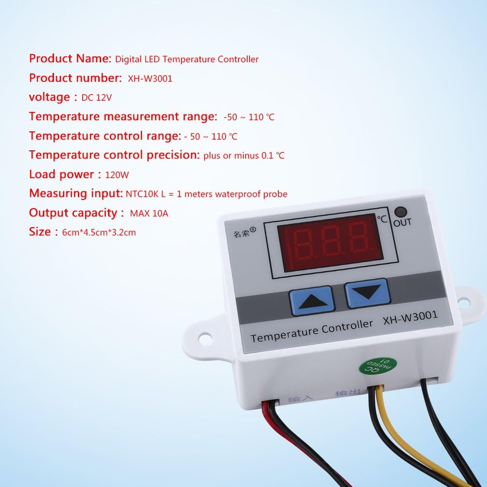 12V Digital Thermostat Temperature Controller Switch with Probe &ndash; High Precision Temperature Control Module for Heating or Cooling Systems image number 3