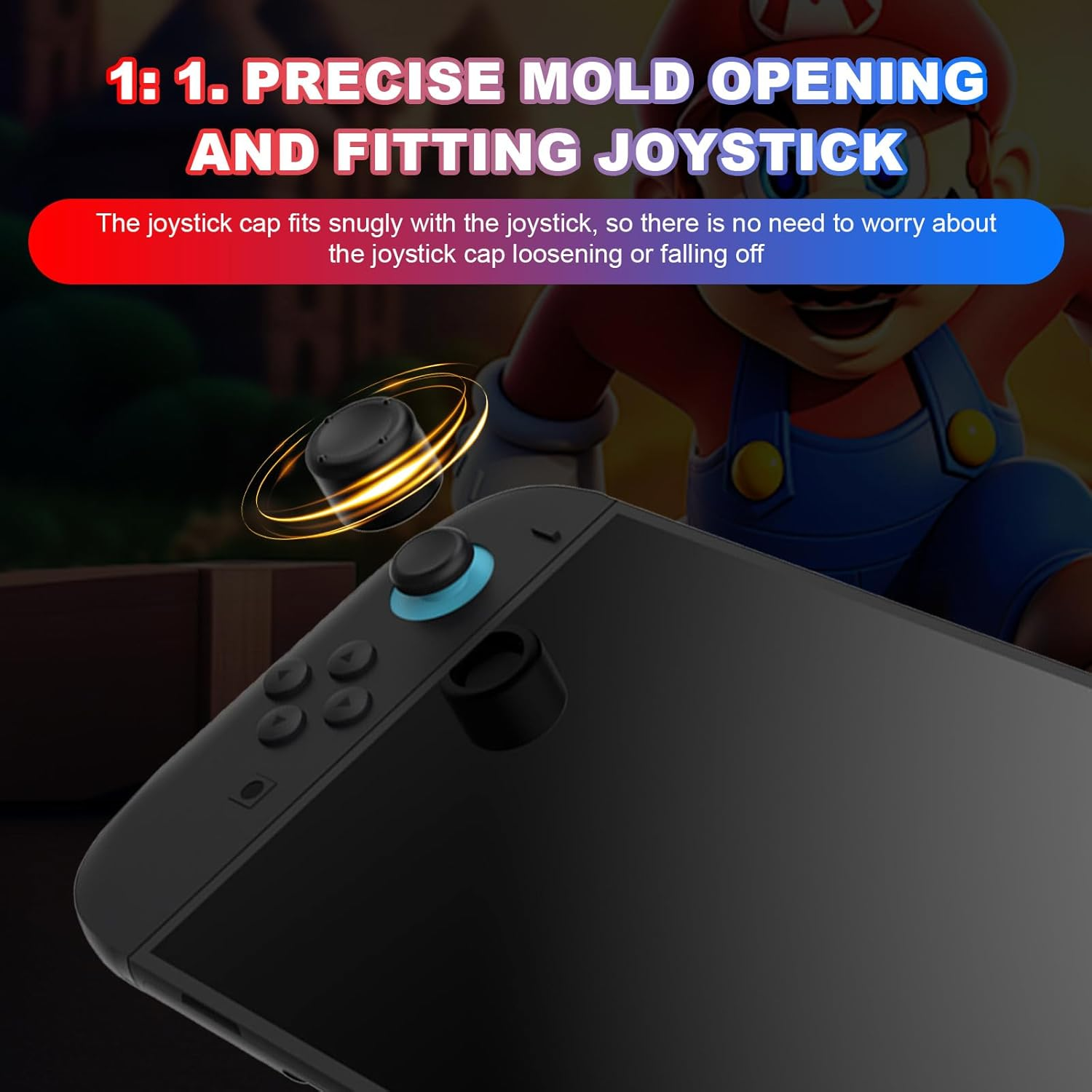 LEZOOY 3 Pairs 6-Pack Joy-Con Silicone Joystick Caps Switch 2 Thumb Grip Joycon Controller Button Joystick Protective Cover Ergonomic Design Enhanced Game Grip Comfortable and Durable Black image number 4