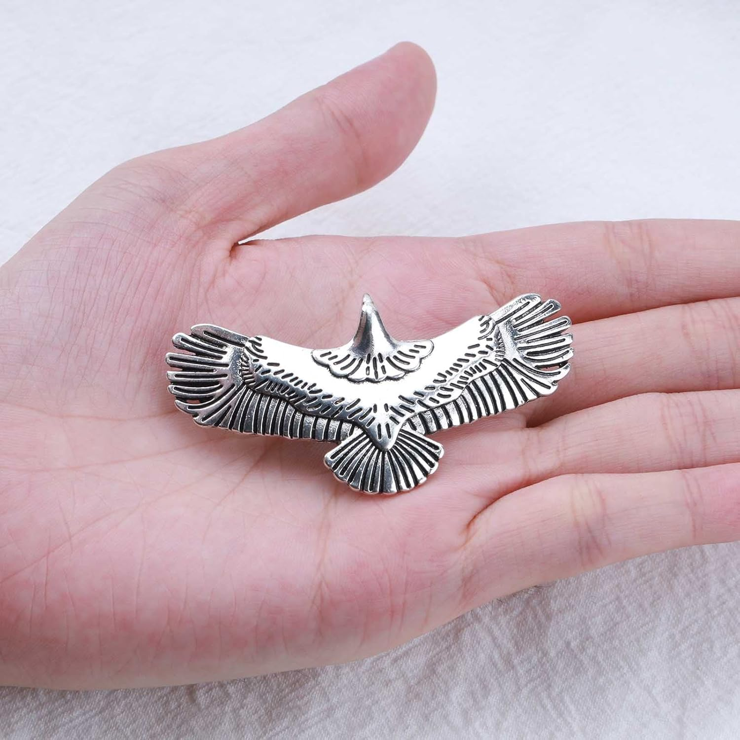 Yheakne Boho Eagle Star Hair Clip Goth Punk Wings Hair Clip Silver Wings Hair Clips Metal Vintage Owl Hair Clip Hairpiece Decorative Hair Accessories for Women and Girls (Silver) image number 6
