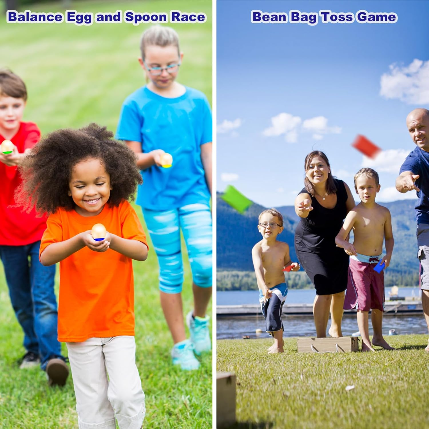 Potato Sack Race Bags - Sack Race Bags for Adults and Kids, Bean Bag Toss Game, 3 Legged Relay Race, Egg Spoon Game, Carnival Outdoor Lawn Game for Easter, Halloween, Christmas, Birthday Party image number 5