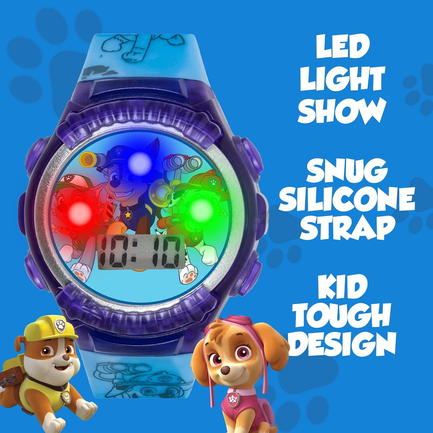 Accutime Nickelodeon Kids' PAW4039 Paw Patrol Digital Display Quartz Blue Watch, Purple, Digital,Quartz Movement image number 4