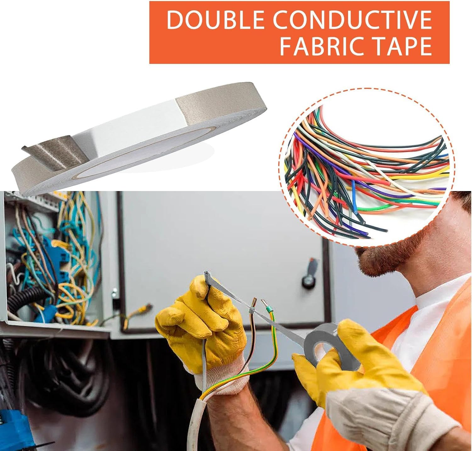 Conductive Copper Tape,Adhesive Conductive Tape - Signal Blocker with Double-Sided Conductive Adhesive, Fabric Tape for Grounding Electrical Repair Mumiao