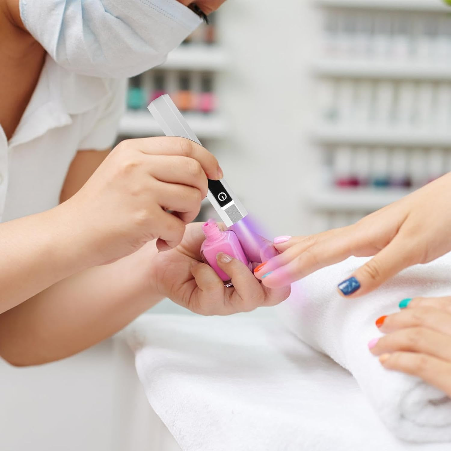 Nail Lamp, Wireless Flash Led Lamp with Display, 2 Timing Modes, Portable Cordless Manicure Curing Light, Quick-Dry Nail Dryer for Beginners and Professional Use, 4.53X0.79 Inches - White image number 4