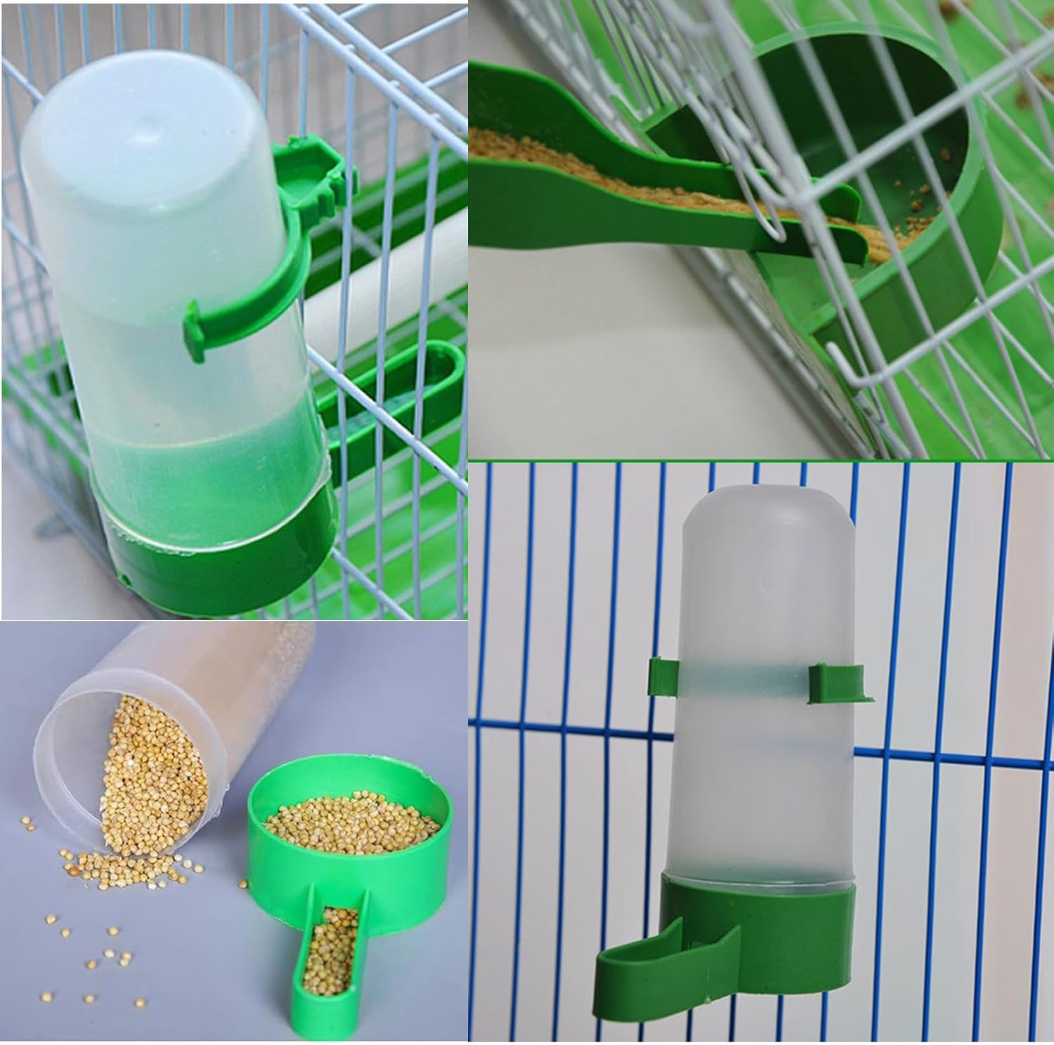 FUNNTY 4PCS Automatic Bird Water Feeder,Bird Water Bottle Drinker Container Food Dispenser Hanging in Birds Cage,For Parrots, Lovebirds, Transparent Bird Gravity Water Dispenser (140 Ml / 4.73 Oz) image number 2