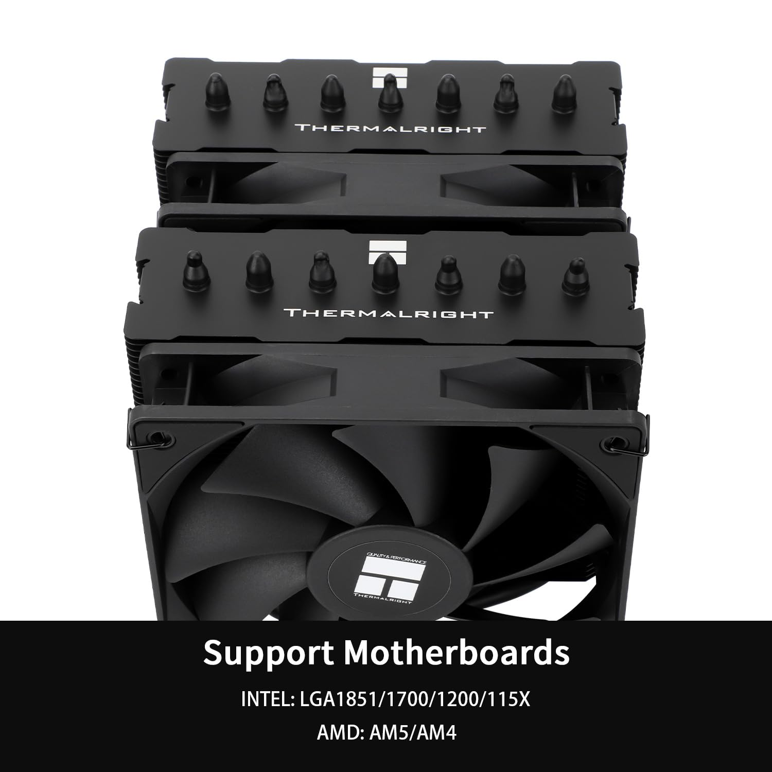 Thermalright Phantom Spirit 120 SE Black CPU Cooler,Dual TL-C12B V2 PWM Fans and Double Towers, 7 Heat Pipes Heatsink Cooler,For AM4/AM5, Intel LGA1851/1700/115X/1200, Computer CPU Cooling,Black image number 3