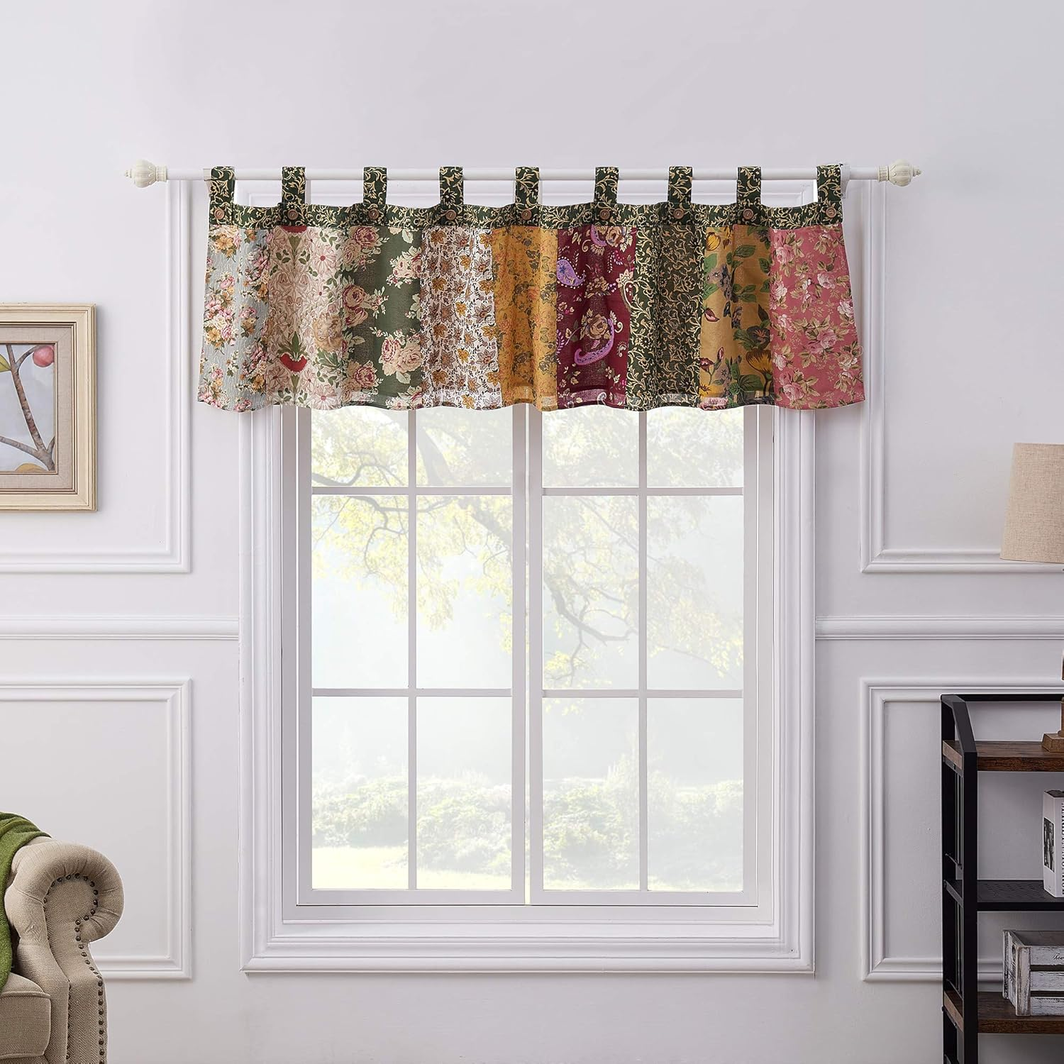 Greenland Home Antique Chic 21 X 84-Inch Cotton Window Patchwork Valance, Multicolor image number 4