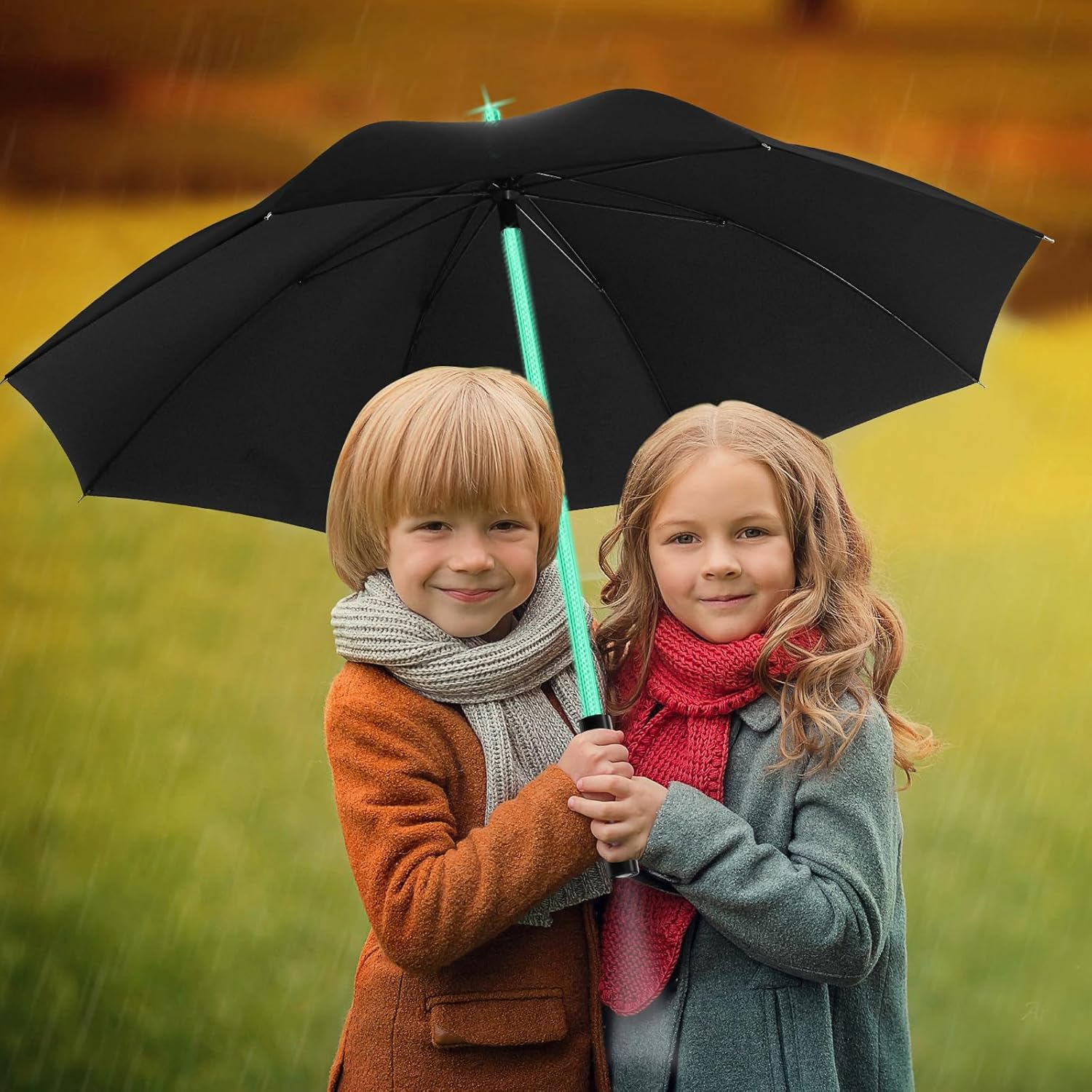 BESTKEE Lightsaber Umbrella LED Laser Sword Light up Golf Umbrellas 7 Color Changing on the Shaft/Built in Torch at Bottom image number 4