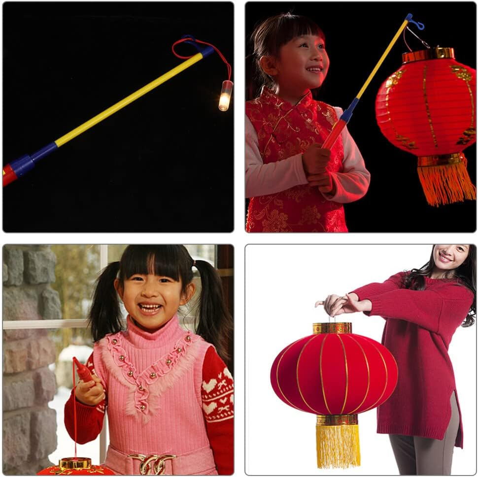 STOBOK 5Pcs Lantern Stick Led Lantern Walking Stick Walking Light Bulbs Lanterns Pole for Kids Childrens Toys Electronic Lanterns Pole Plastic Manual Suite image number 4