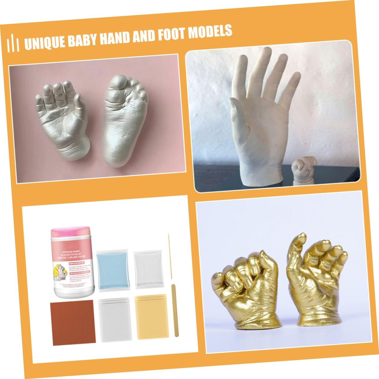 LALAFINA Hand Casting Kit for Newborn Craft Kit Hand and Foot Models Gifts for Family image number 5