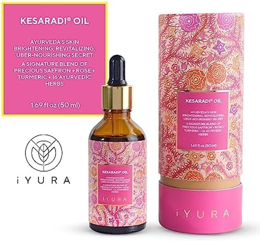 The Ayurveda Experience Iyura Kesaradi Face Oil - 5000-Year-Old Recipe with Exotic Saffron, Turmeric & Rose &ndash; for Visibly Brighter Skin - 100% Natural Ayurvedic Face Moisturizer for Dry, Sensitive Skin 1.69 Fl Oz (Pack of 1) image number 1