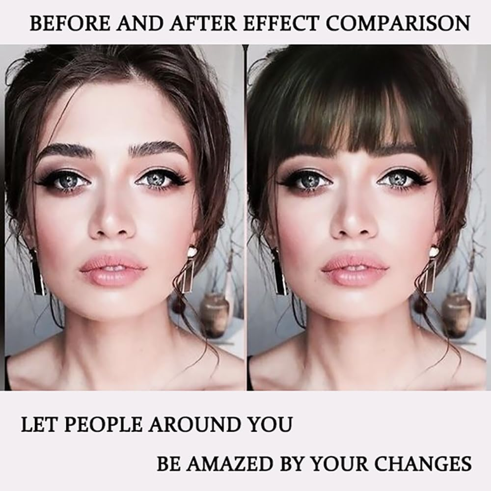 ORIGEN Real Human Hair Clip in Bangs, Brown Black, WIG, Straight, Strikes image number 4