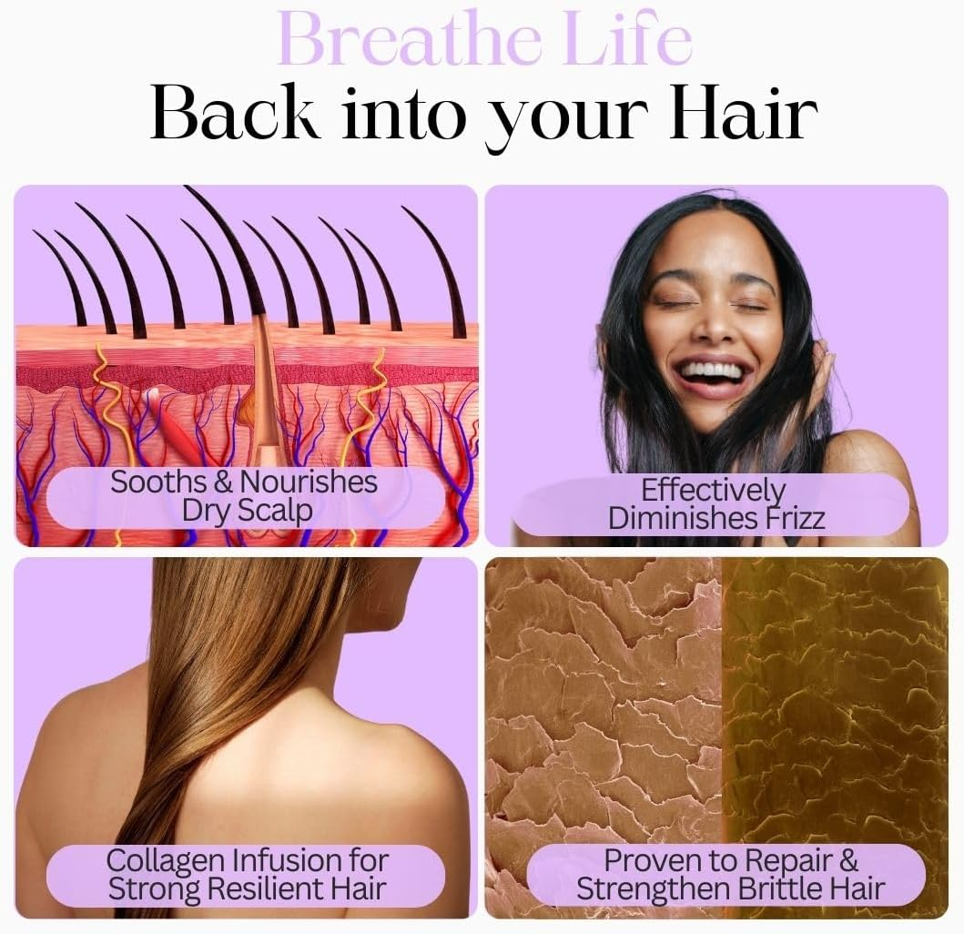 Maca Essence Repair Premium Hair Treatment Mask. Collegen Repairs, Strengthens, & Nourishes All Hair Types. Paraben-Free, Sulfate-Free, Colour-Safe, 500Ml/16.9 Fl Oz.