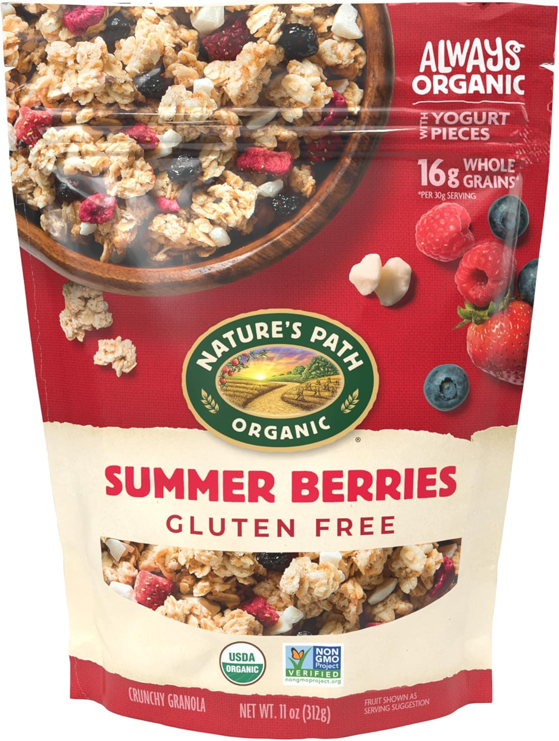 Nature'S Path Organic Gluten-Free Granola Cereal, 11 Ounce, Summer Berries, (Pack of 8) image number 1