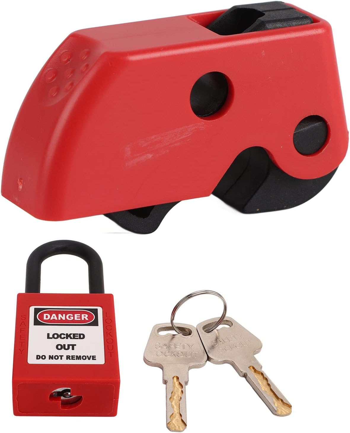 Electrical Lockout Tagout Kit, Multipole Circuit Breaker Lockouts Plug Hasps Clamp on Group Tag Universal Lock Keyed with Number 2 Keys for Station Refill Safe Lock Outs image number 1