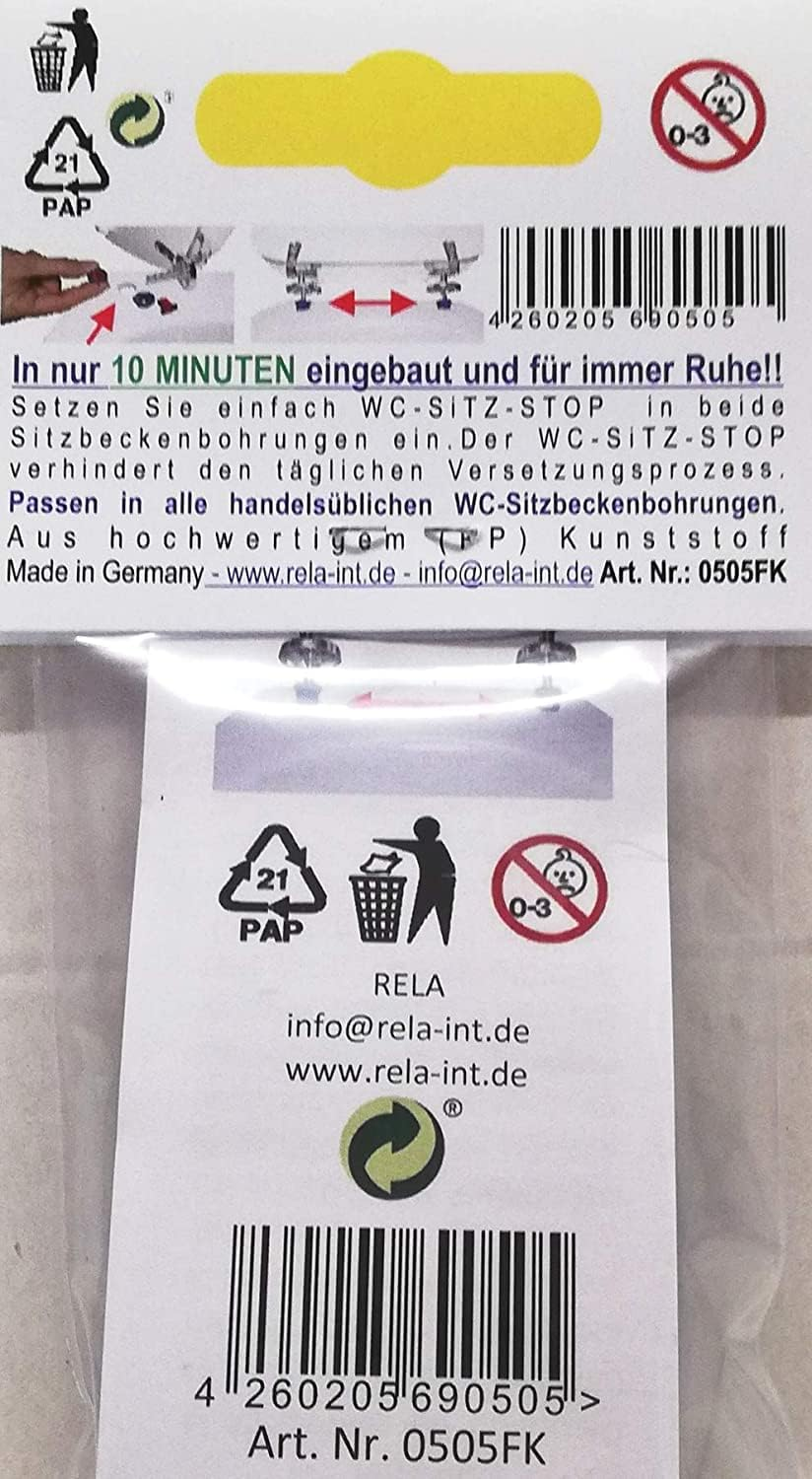 Rela Toilet Seat Stop Inserts to Stop Toilet Seat from Sliding (6 Mm + 8 Mm) image number 5