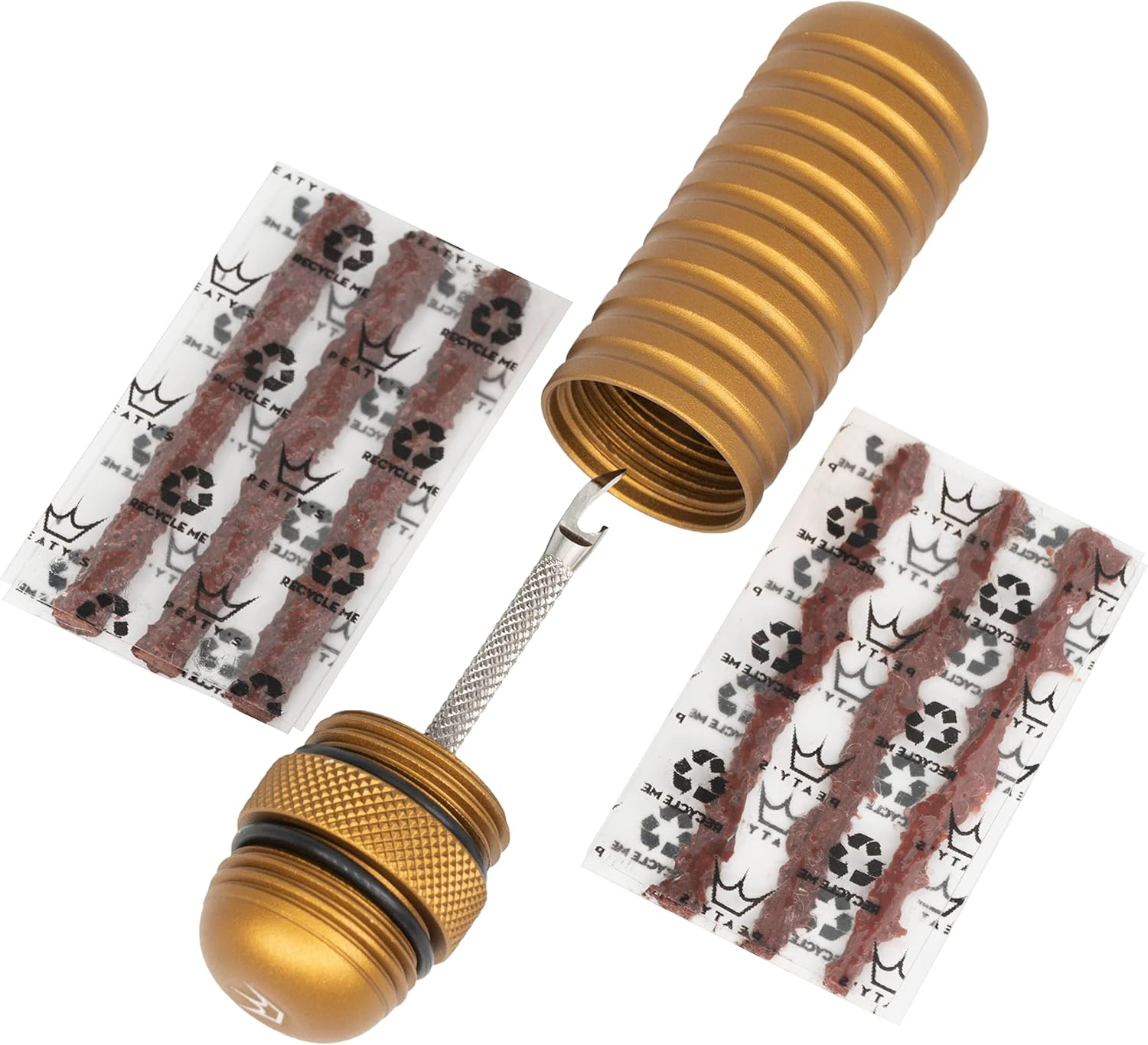 Peaty'S Tubeless Bike Tyre Puncture Repair Plugger Kit - for MTB, Road & XC Bicycle Tyres - Unique Single-Sided Fork, for Rapid Puncture Repair to Fix Punctures Fast - 3X 3Mm & 1.5Mm Plugs - Emerald