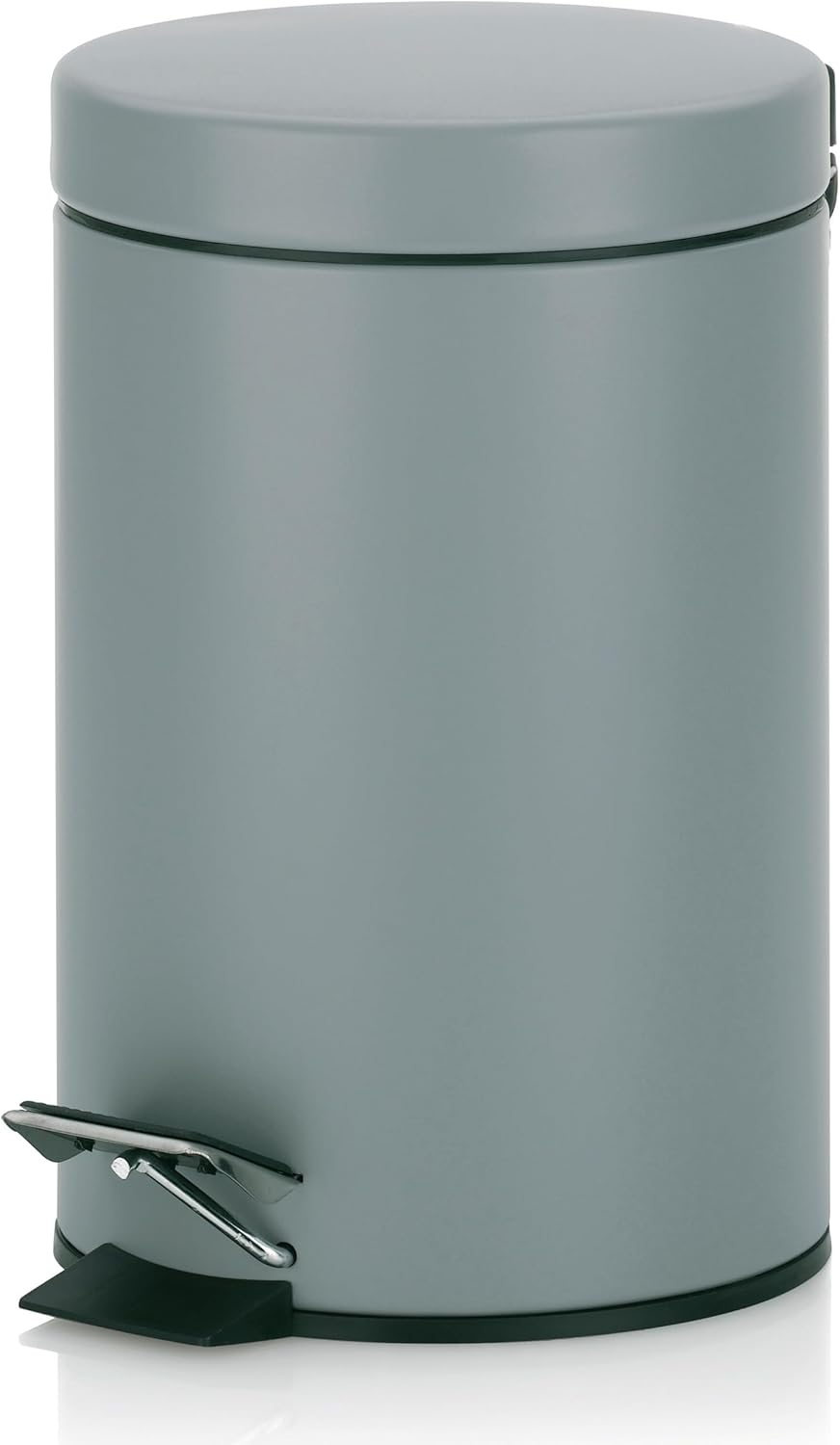 Kela Monaco Cosmetic Bin, 3 Litres, Metal Pedal Bin, Bathroom Bin with Inner Bucket and Carry Handle, Matt Cashmere Brown