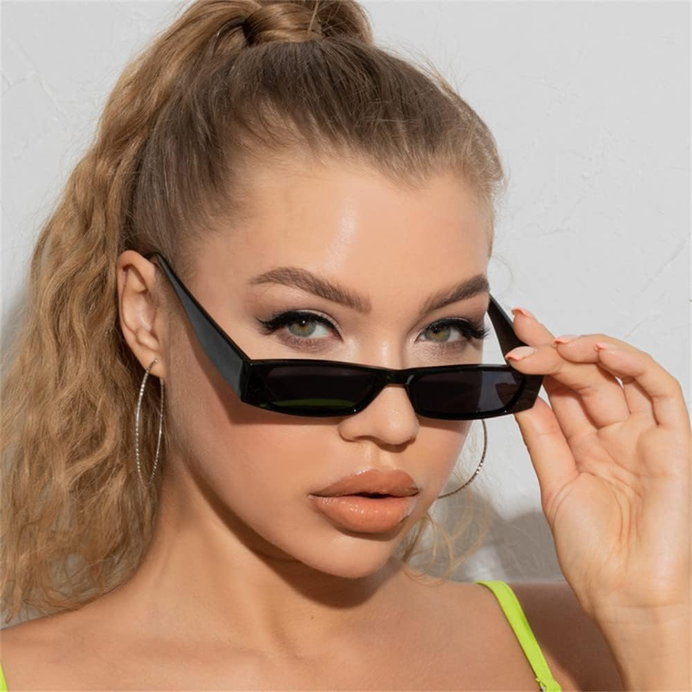 1PC Small Rectangle Sunglasses Unisex Retro Square Narrow Frame Sun Glasses Eyewear Shades UV400 image number 5
