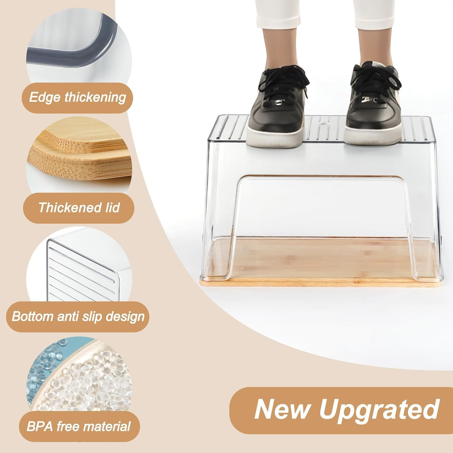 PKBD Pantry Organizers Storage, 2 Pack Stackable Kitchen Counter Bins for Onion Potato Garlic, Fruit Vegetable Produce Storage Space-Saving Countertop Organizer (30.5Cm&times;17.78Cm&times;17.78Cm） image number 3