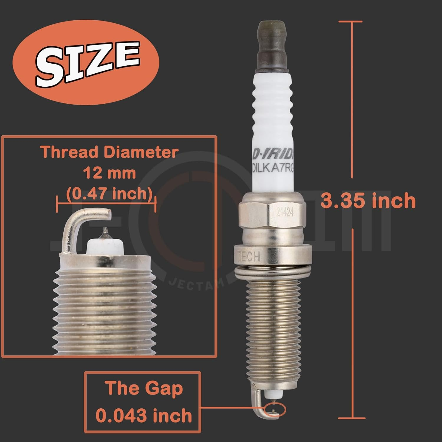 Jectam Double Iridium Spark Plug 6 PCS 12290-5A2-A01 DILKAR7G11GS Compatible with 2013-2015 ILX 1.8L L4, 2008-2012 Accord 2.4L L4, 2012-2015 Civic 1.8L L4, 2016-2020 HR-V 1.8L L4 image number 1