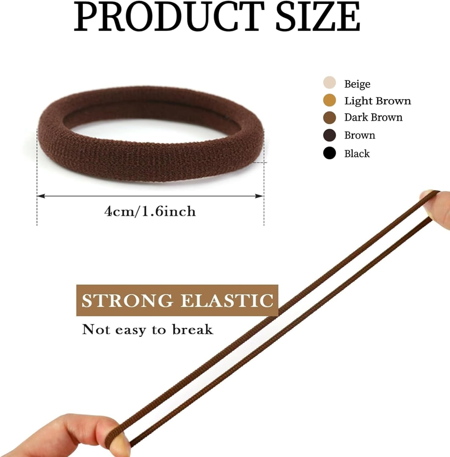 Pack of 100 Elastic Hair Bobbles Girls Soft Elastic Hair Seamless Hair Bands Thick Cotton Hair Bobbles Seamless Cotton Hair Bobbles for Women Men and Children image number 3