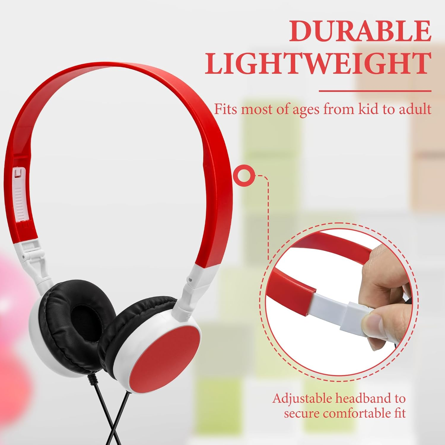 Geekria 12 Pack Wired Headphones for Classroom, Adjustable On-Ear Headphones, Kids Children Headset for Schools, Student, Libraries, Computer Lab, Testing Centers (Bulk Pack) image number 1