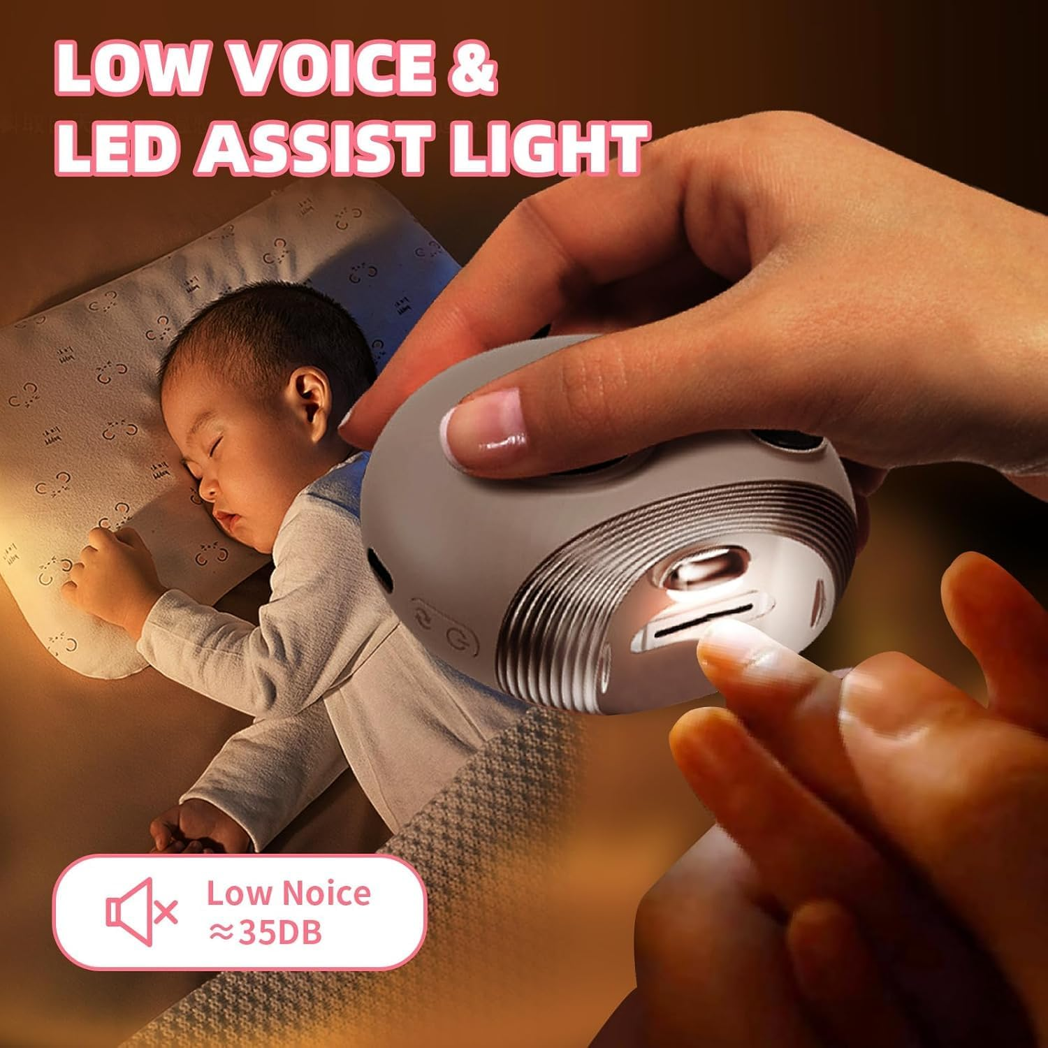 Baby Electric Nail Grinder, Electric Nail Clippers, Adult Automatic Nail Clippers, Nail Polishers Anti-Splash image number 1