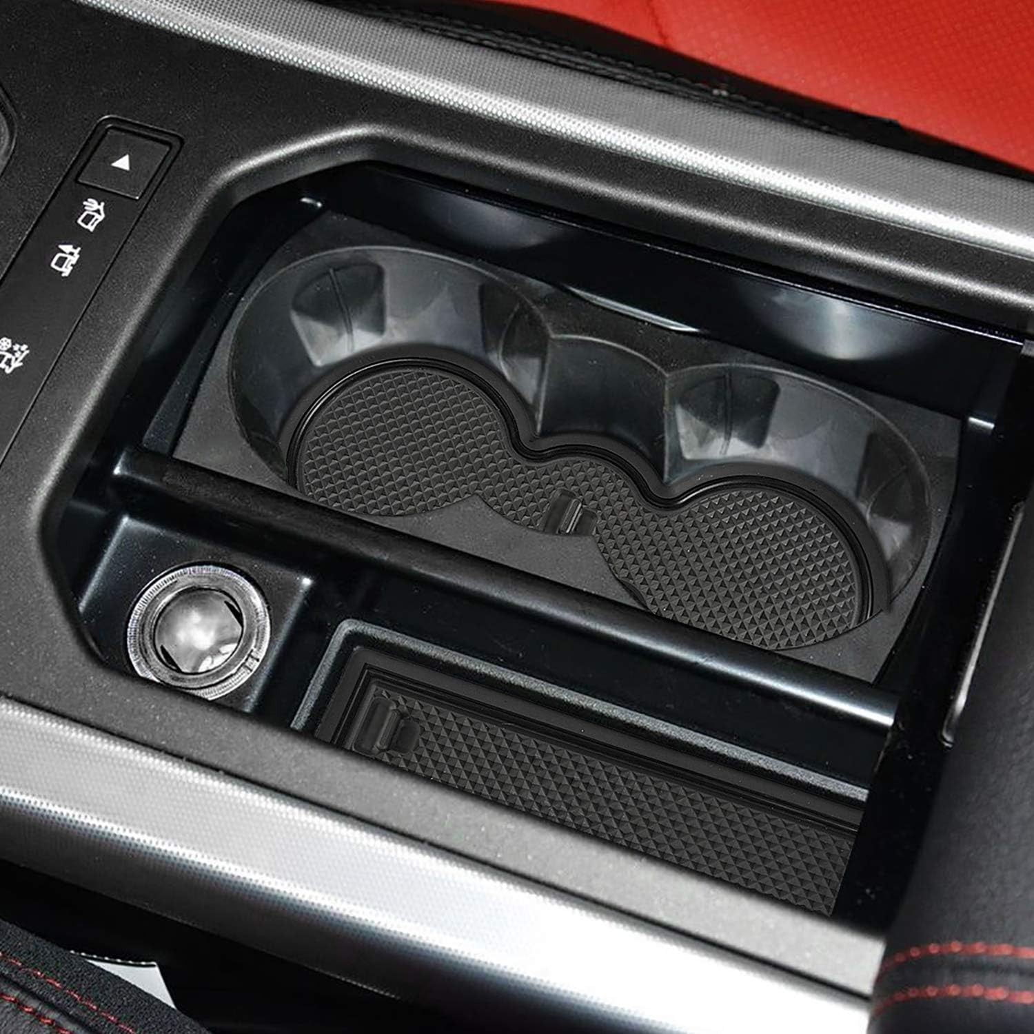 Auovo 8Pcs Anti-Dust Mats for Range Rover Evoque Accessories 2012-2018 Custom Fit Center Console,Car Cup Holder Inserts,Door Liners Interior for Land Rover (Black)