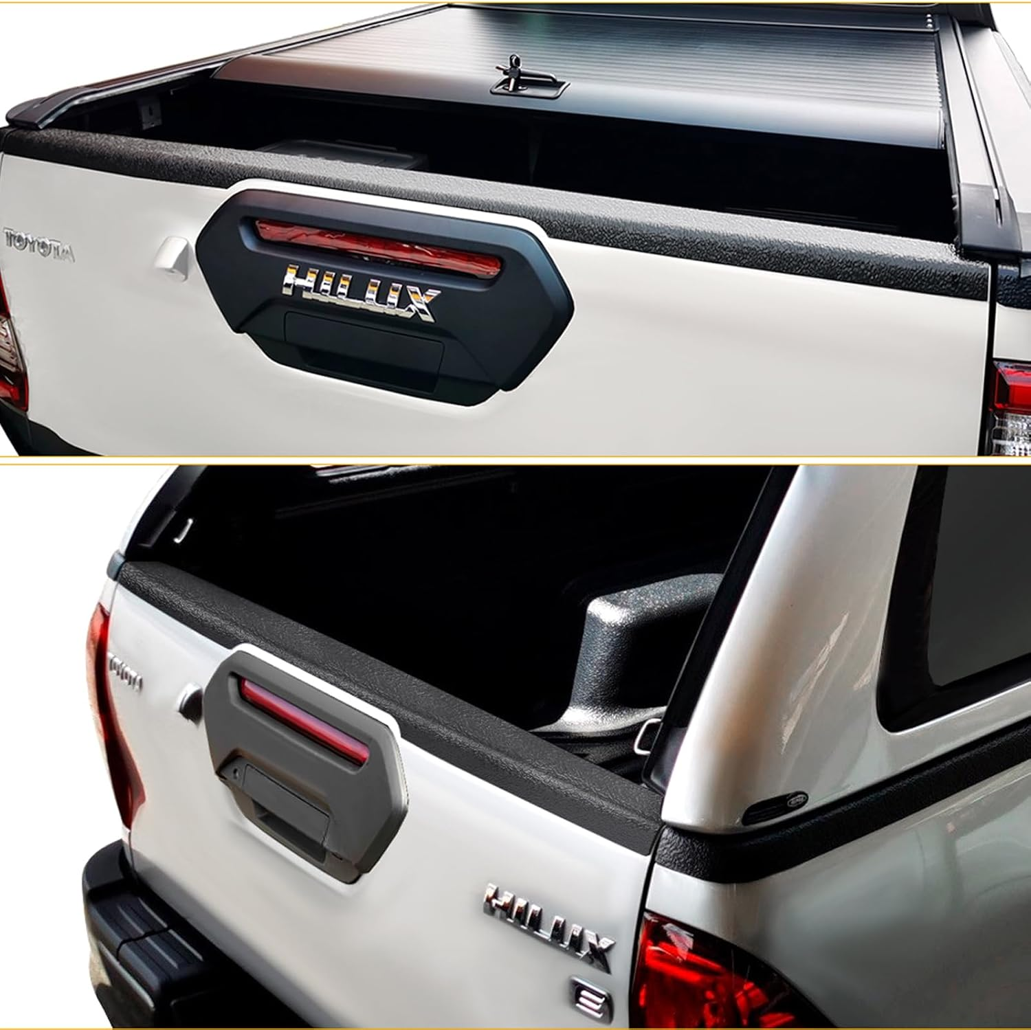 SUERAUTO4X4 Tailgate Protector Rail Guard Cap Cover for Toyota Hilux 2021-2025 N80 Facelift Accessories, Textured Matte Black Rear Tailgate Cap Cover Trim Car Exterior, 1PC image number 1