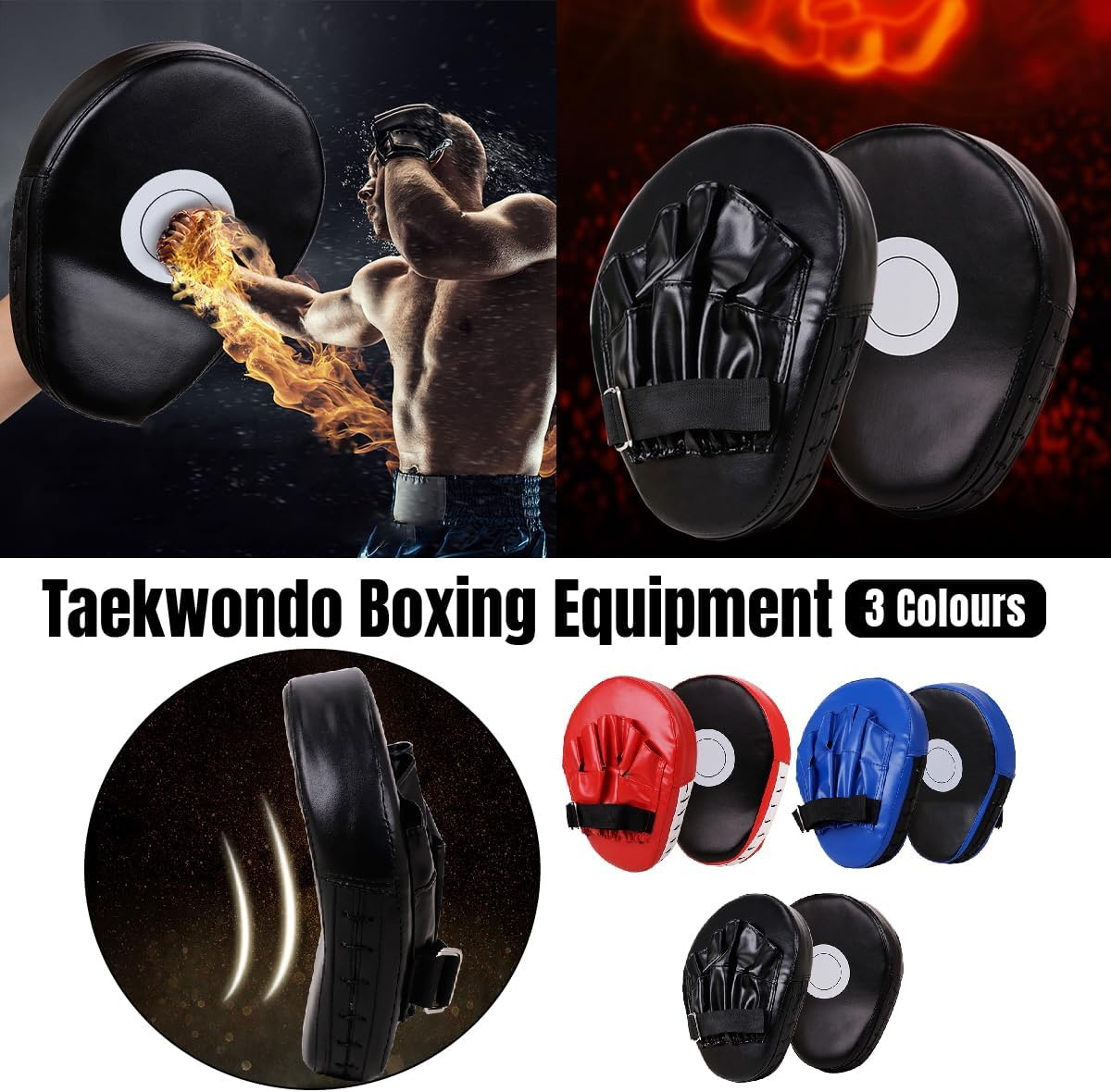 AIMALL Taekwondo & Boxing Training Set - Curved Hand Targets and Kicking Pads for Adults & Kids, Muay Thai & Sparring Equipment (Single Pack) image number 2