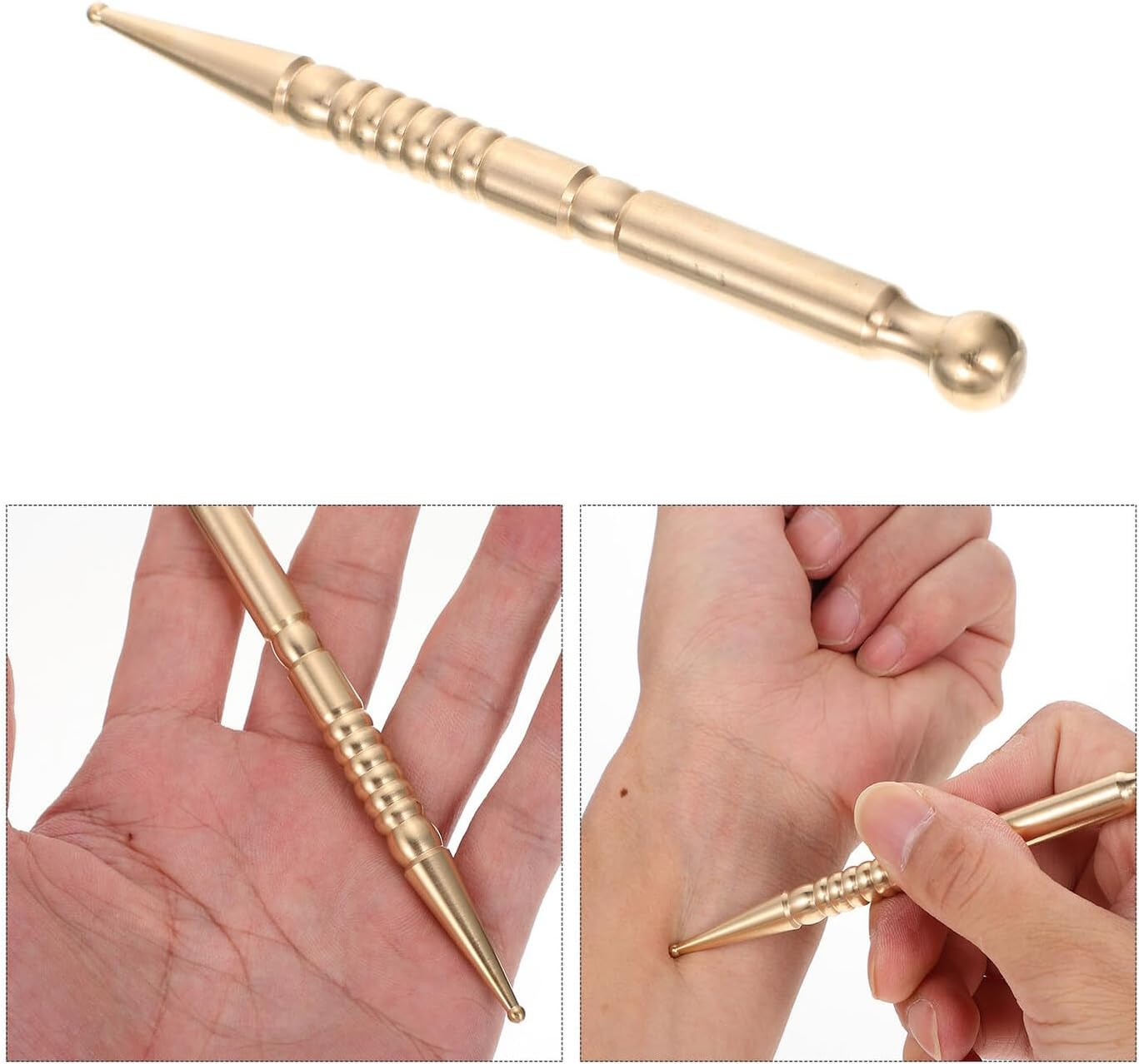 GAROZATION Handheld Facial and Body Massage Stick Portable Meridian Acupoint Pen for Eye and Neck Massage Smooth Polished Rod Lightweight for Home and Spa Use image number 6