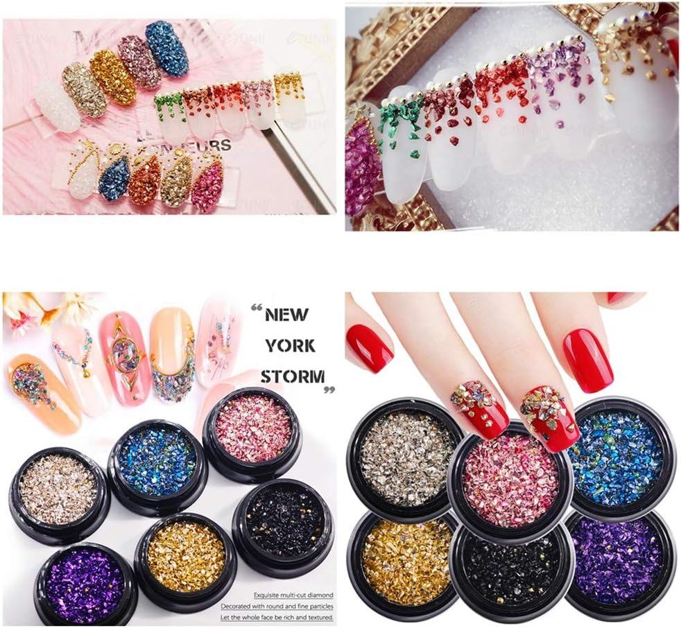 Crushed Glass Irregular Metallic Chips Sprinkles Chunky Glitter Multicolor 100G 2-4Mm for Nail Arts Craft DIY Vase Filler Epoxy Resin Mold Scrapbooking Jewelry Making Decoration (Multicolor, 2-4Mm) image number 7