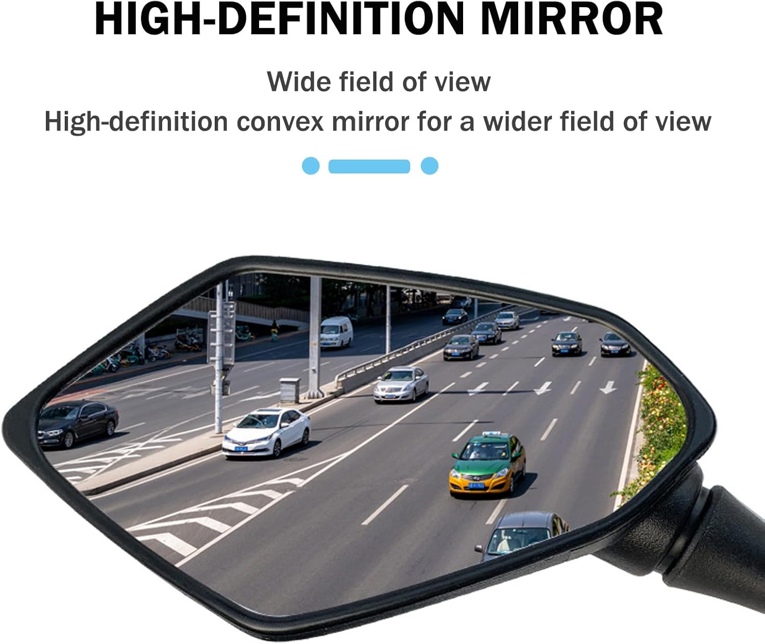 AULESSE Motorcycle Rearview Mirrors Set, 7/8'' 22Mm Handlebar Clamps, Universal Motorbike Mirrors E-Mark with M8 M10 Threaded Boltsfor Atv/Scooter/Cruiser/Bike image number 3