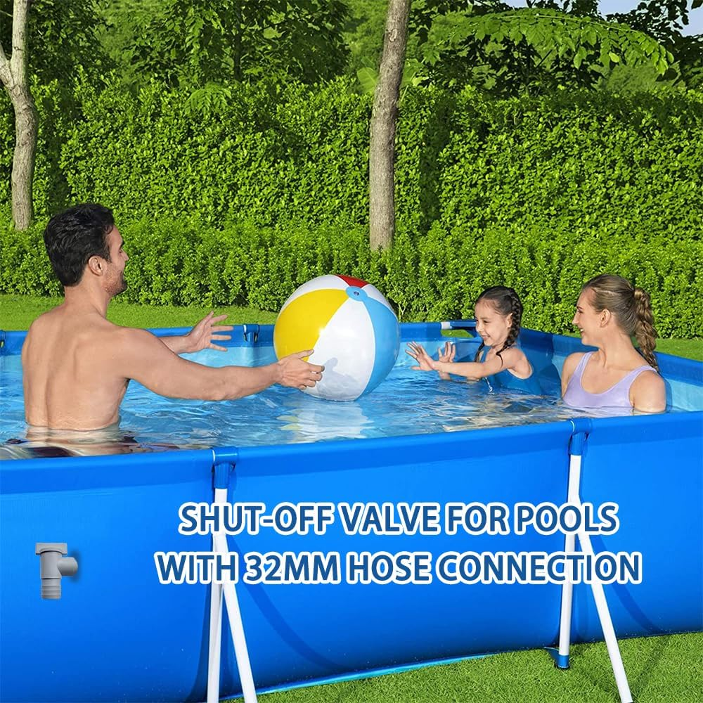 TUIBEIDAMAI Shut-Off Valve Pool 32 Mm, Pool Stopcock 32 Mm, Shut-Off Valve Pool 32 Mm to 38 Mm, Pool Connection Set 32 Mm, Pool Valve 32 Mm, Pool Maintenance Accessories for above Ground Pool and Pool Pump Maintenance