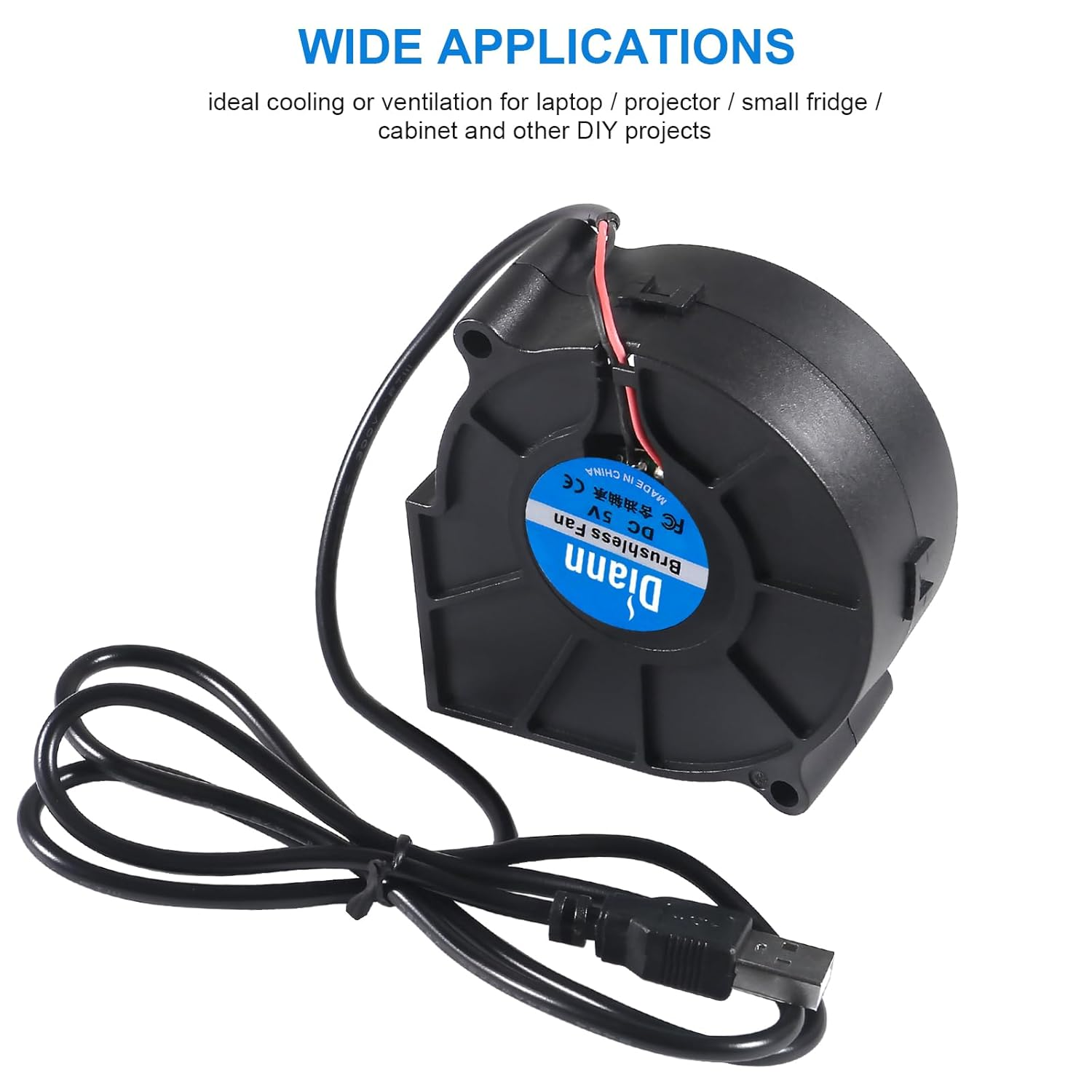 DIANN 2Pcs 5015 Brushless Cooling Fan DC 5V 3D Printer Fan 50X15Mm USB Fan for Reprap I3 CR-10 and Other Small Appliances Repair Replacement image number 2