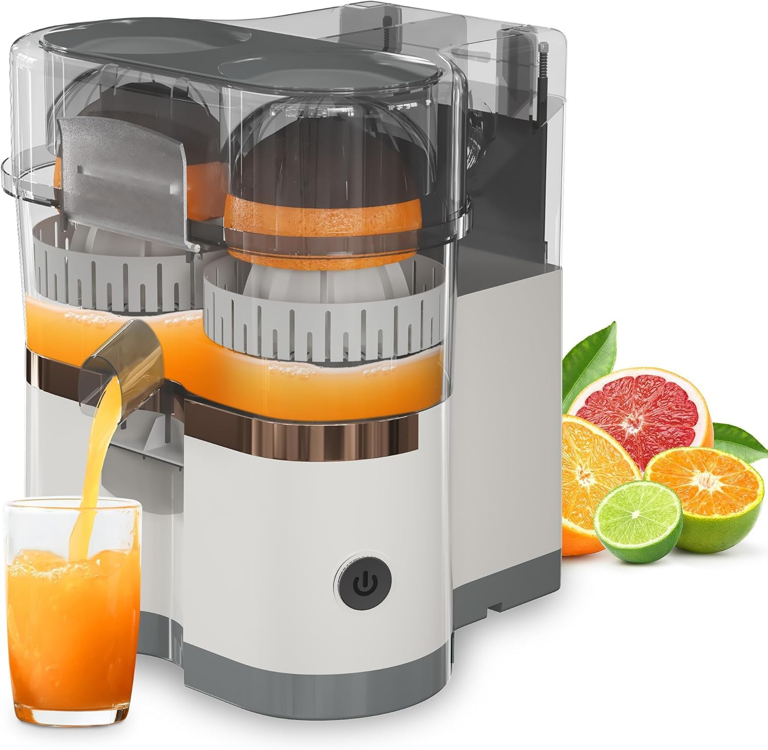 ABDULWEN Hands Free Dual-Head Electric Citrus Juicer, Rechargeable Citrus Juicer, Portable Orange Juicer Squeezer with Usb,Juicer for Lemon, Orange, Citrus, Grapefruit, Apples,Easy to Clean & Use image number 4