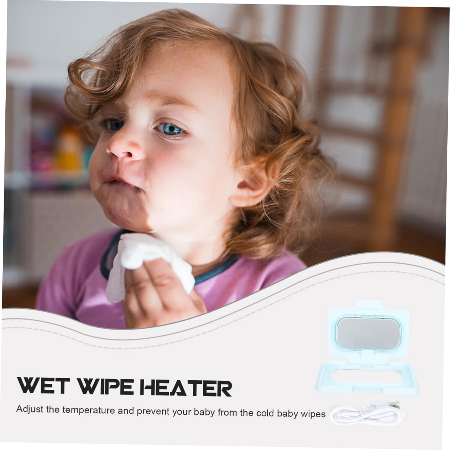 Portable Baby Wet Tissue Warmer USB Powered Wet Wipes Heater for Travel and Home Use Temperature Control Pink image number 3