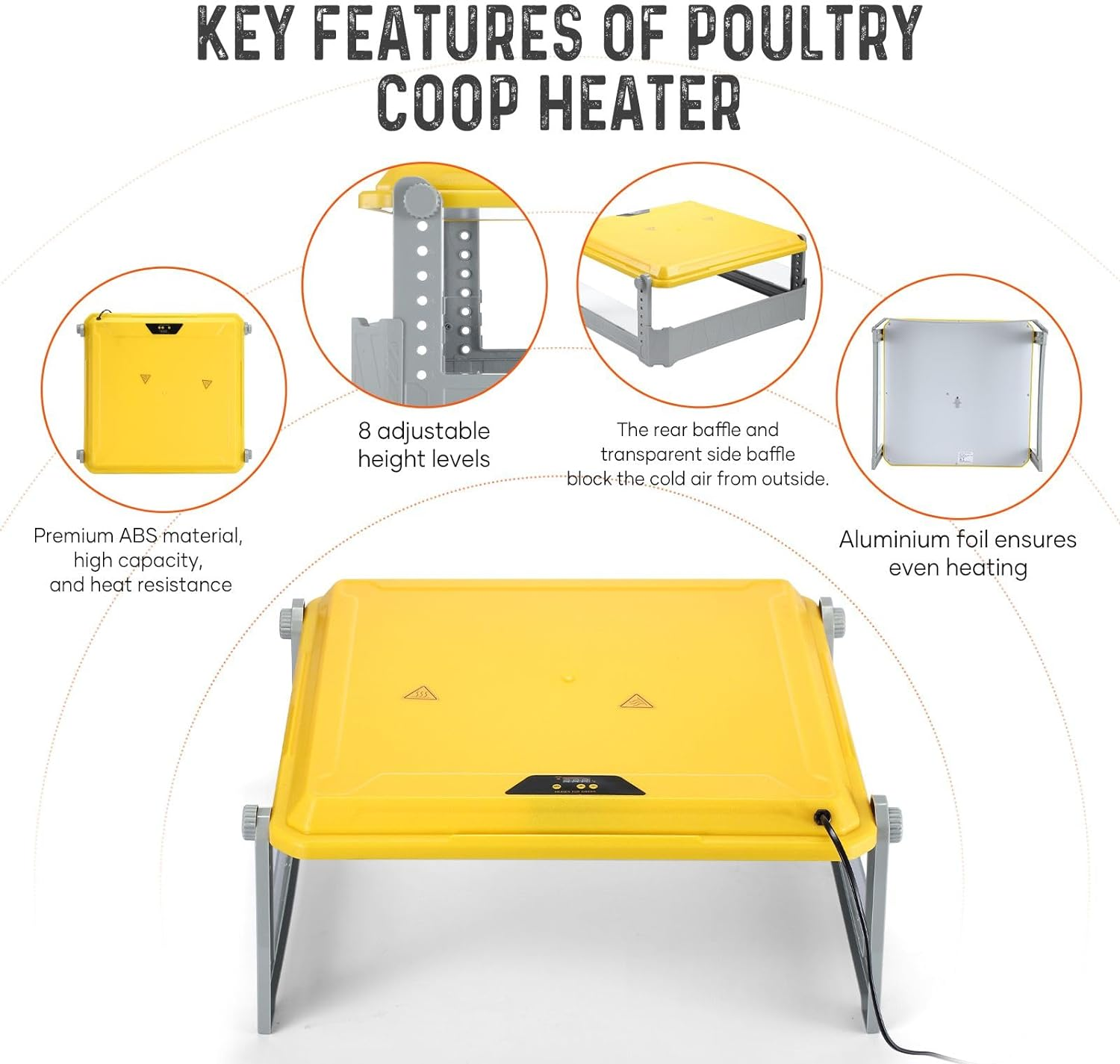 Pet Scene Brooder Heater for Chicks Heating Plate Chook Heater Coop Adjustable Poultry Duck Quail Brooding Warmer for 40&ndash;50 Chicks