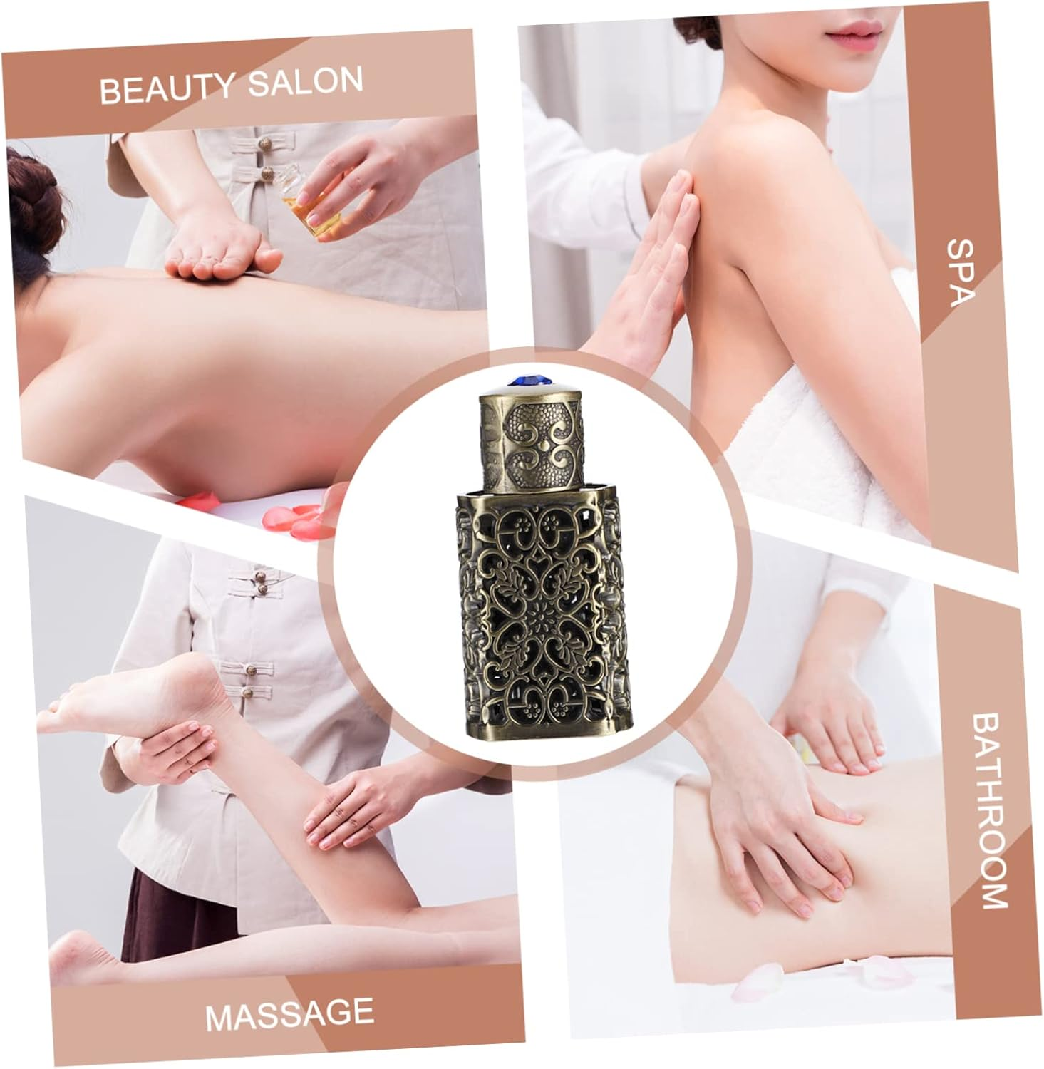 3Pcs Hollow Engraved Essential Oil Bottle Vintage Decorative Perfume Dispenser for Travel Camping Aromatherapy and Diy Crafts Leak Design for Easy Use